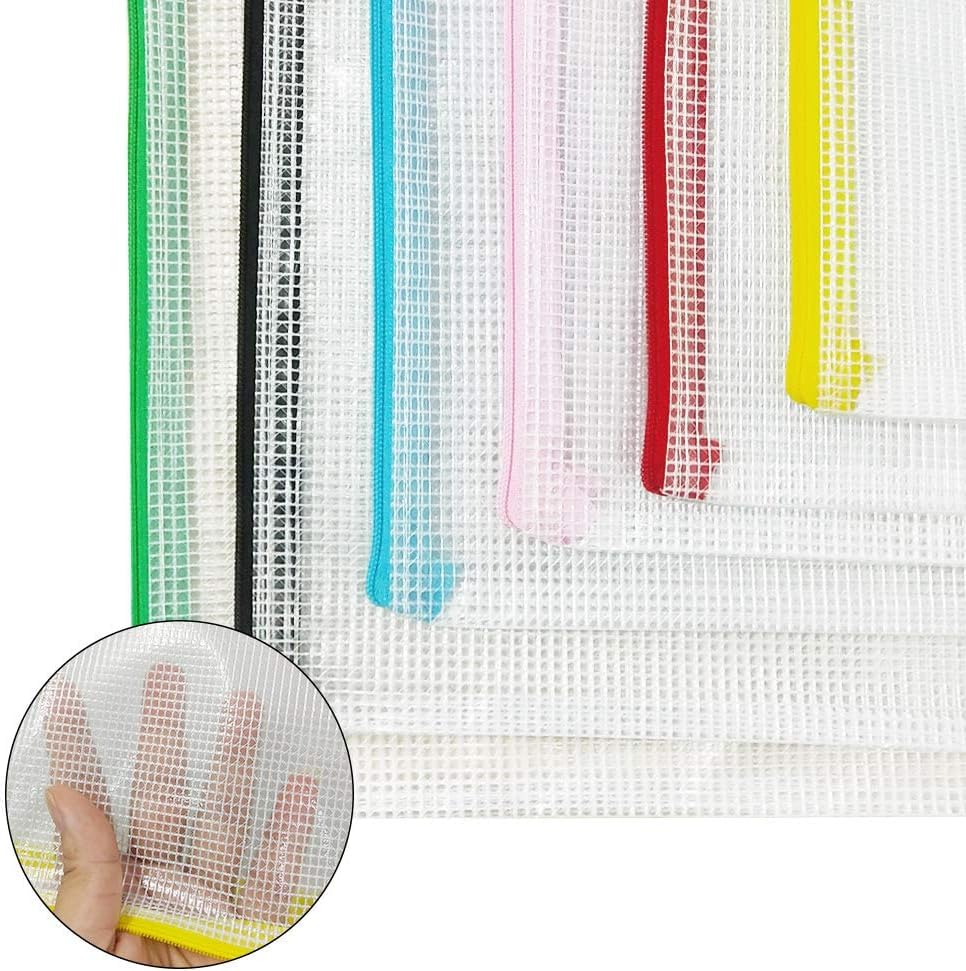 NORTHERN BROTHERS A4 Zip Wallets - 12PCS Plastic Folders, Multicolor, Water Resistant PVC 4