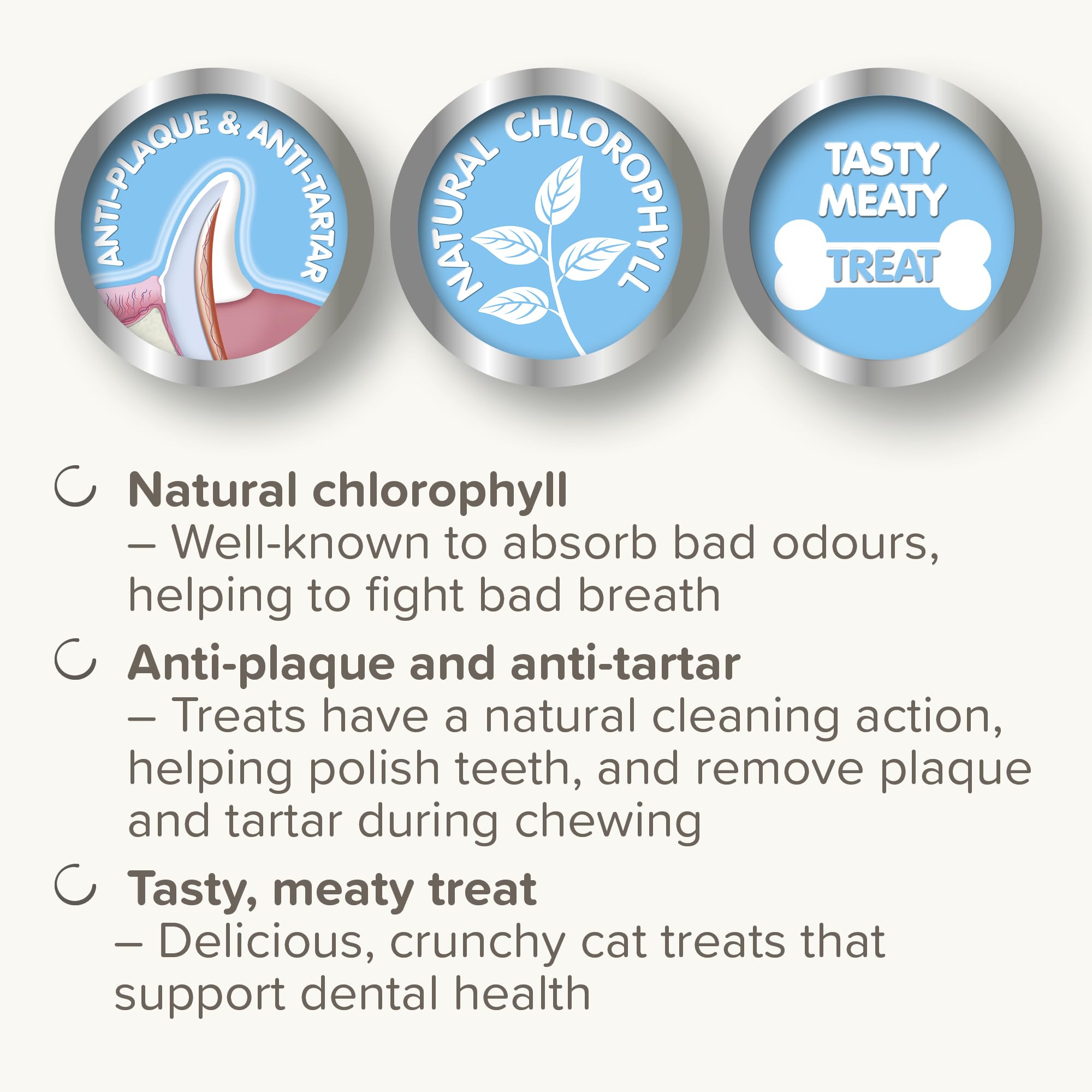 Beaphar Dental Easy Treats for Cats - Cleaner Teeth & Fresher Breath | Chlorophyll Added | All Breeds 3