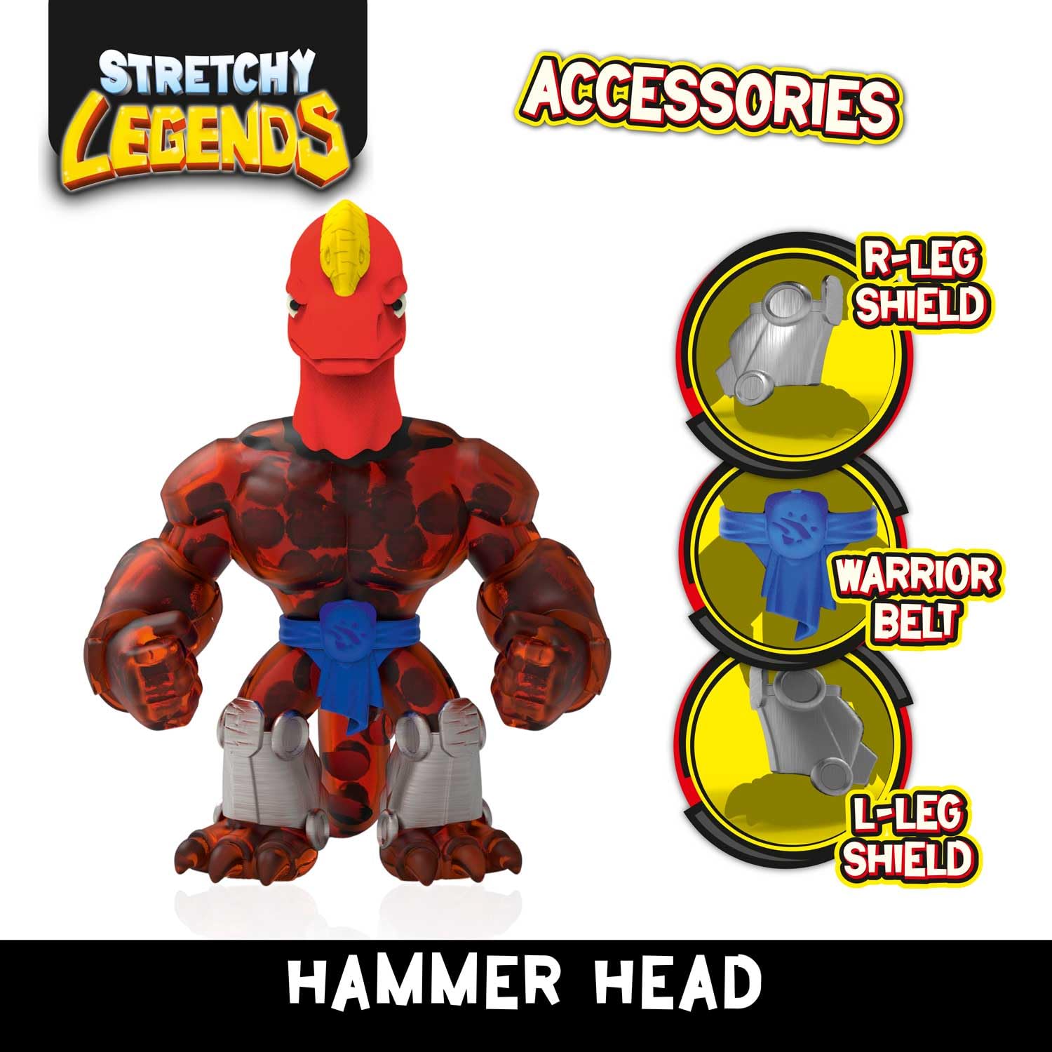 STRETCHY LEGENDS Hammer Head Action Figure - Stretchy Squishy Toy for Kids 3 Years and Up 4