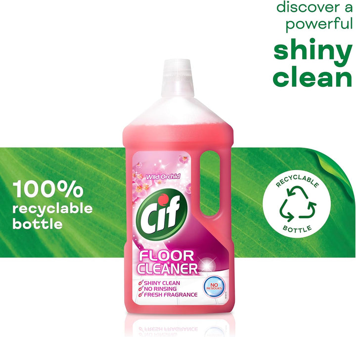 Cif Wild Orchid Floor Cleaner - Multi-Surface Residue-Free Cleaner for Linoleum, Vinyl & Ceramic Tile
