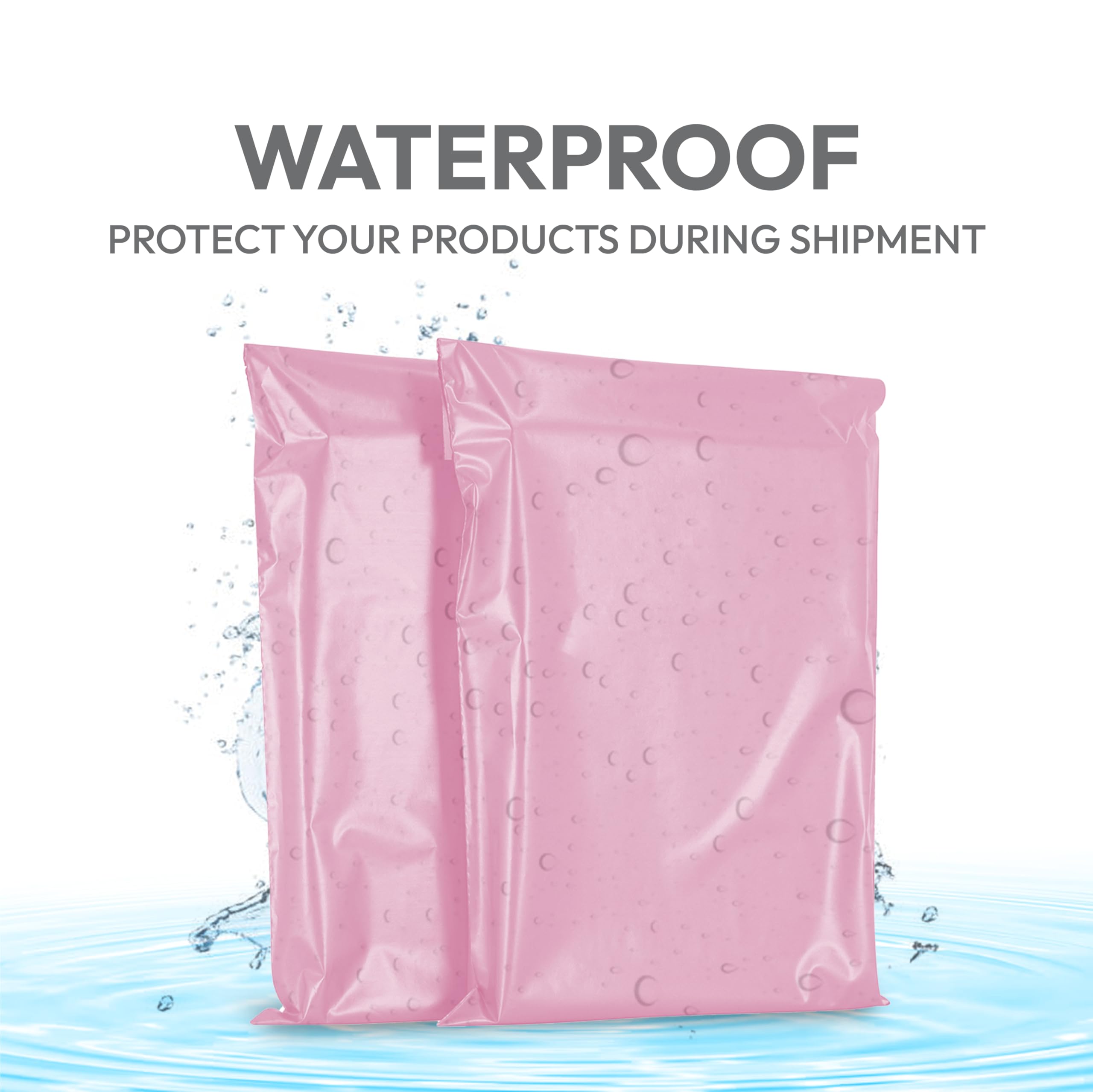 delka Mailing Bags, 100Mixed Size Pink Poly Mailer Bags, Tear-Resistant Shi 6