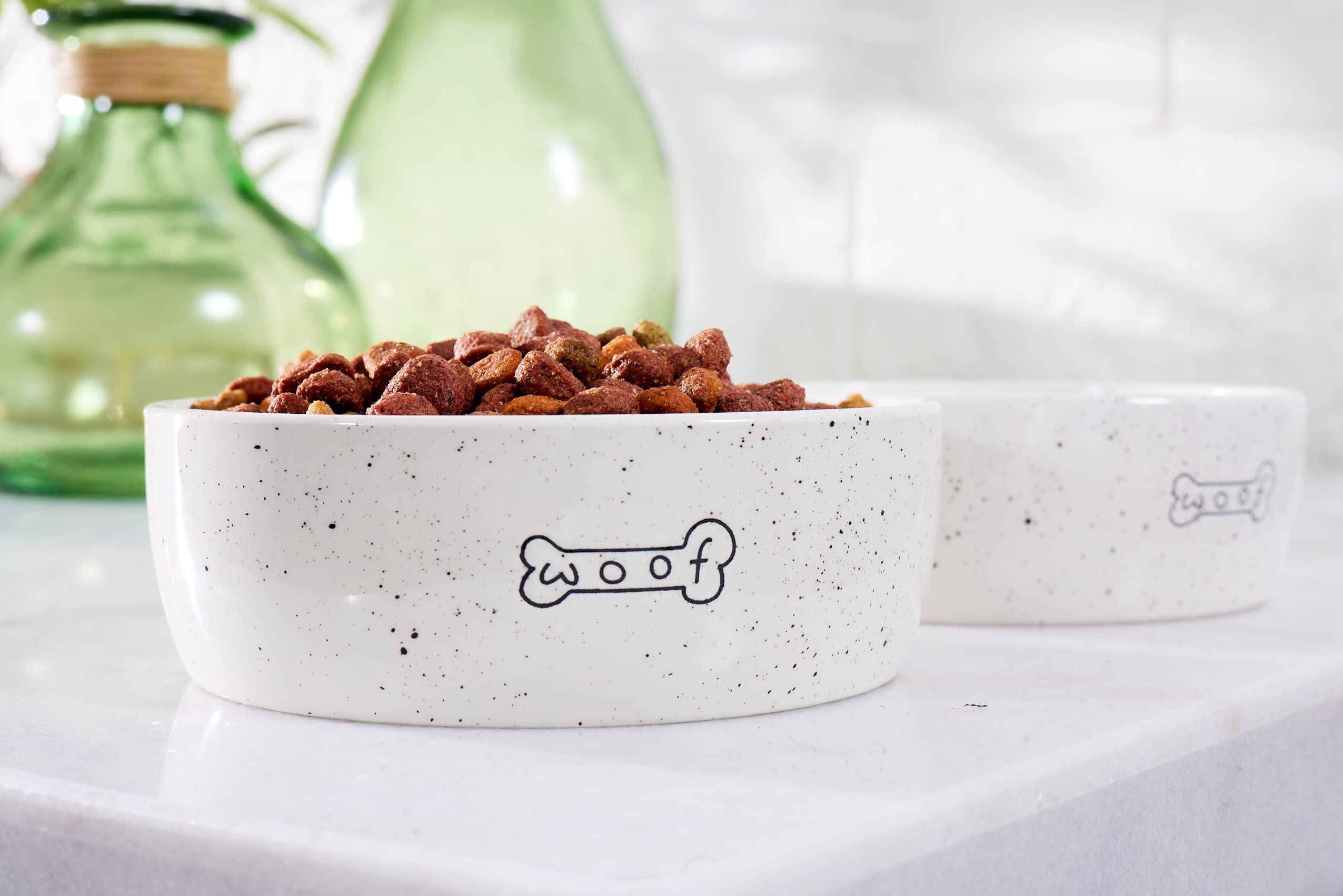 Pearhead Woof Ceramic Pet Bowl - 3 Cup Capacity | Durable | Dishwasher Safe 5