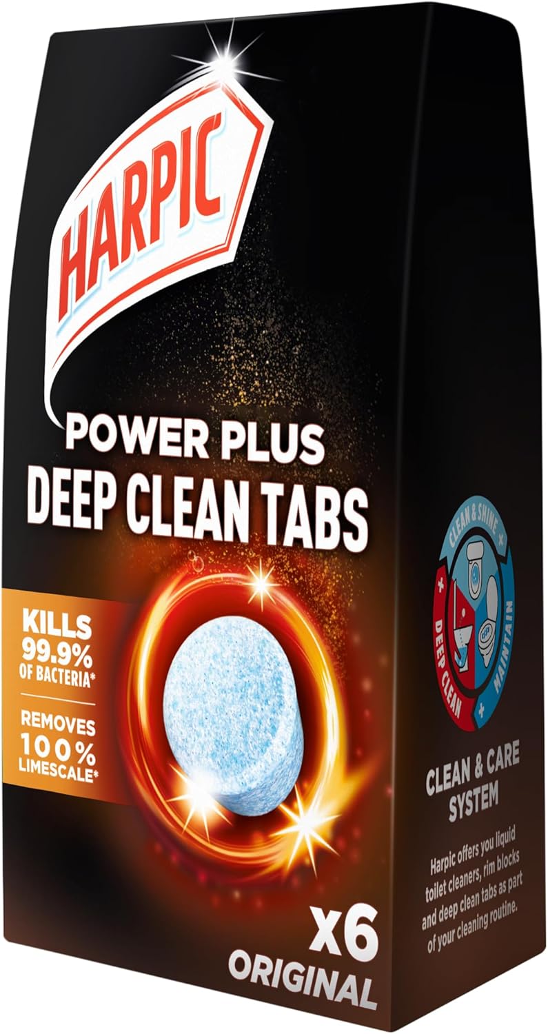 Harpic - Power Plus Deep Cleaning Toilet Tablets, Original Scent, 6 Tablets