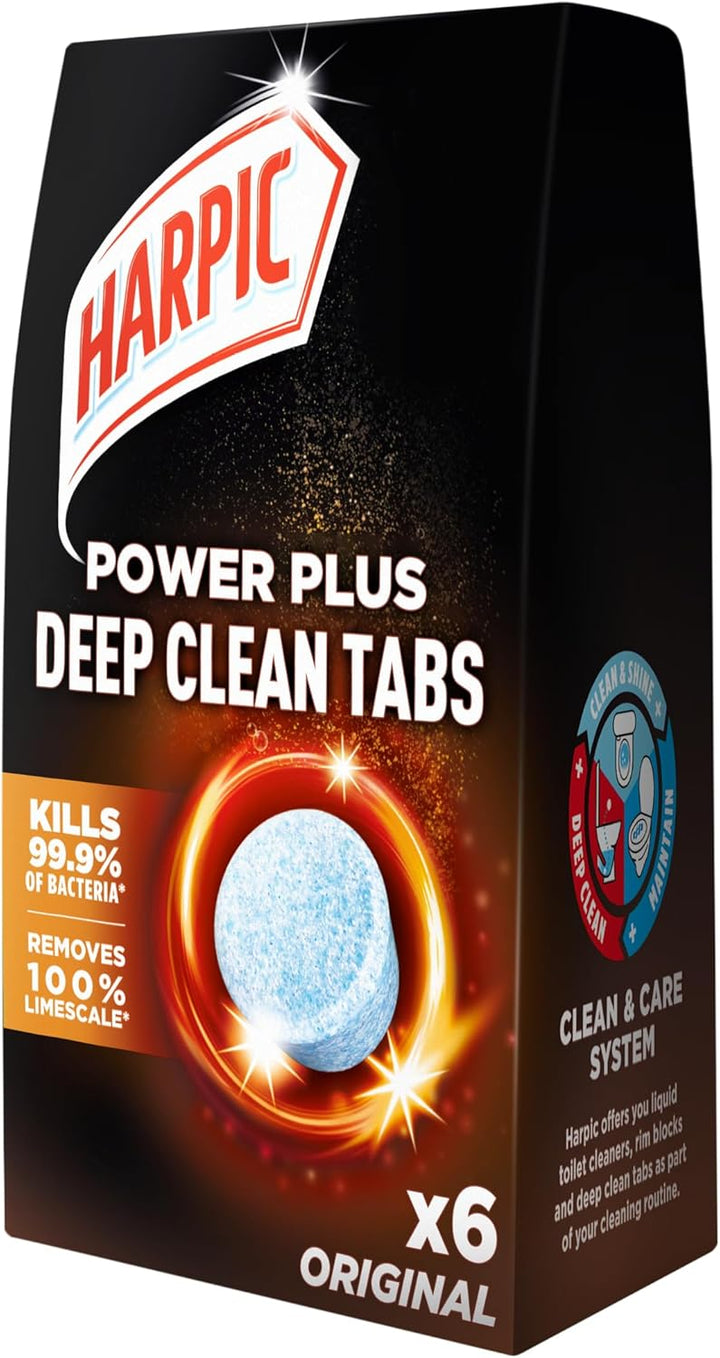 Harpic - Power Plus Deep Cleaning Toilet Tablets, Original Scent, 6 Tablets