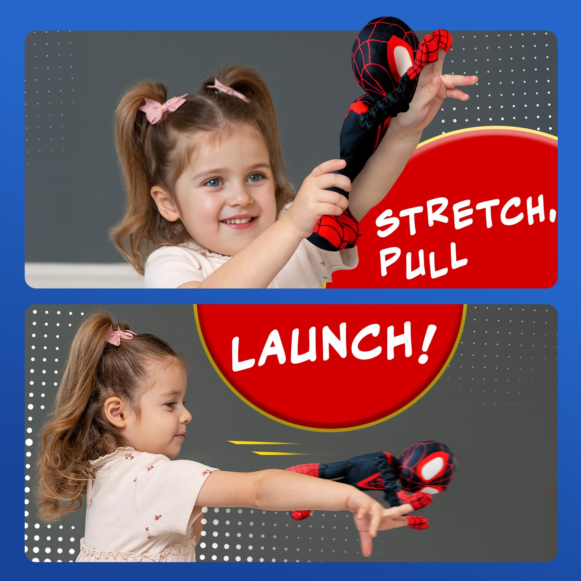 Marvel Spidey and His Amazing Friends Slingshot Plush Spin Toy - Stretchable Web-Slinging Action for Kids 11