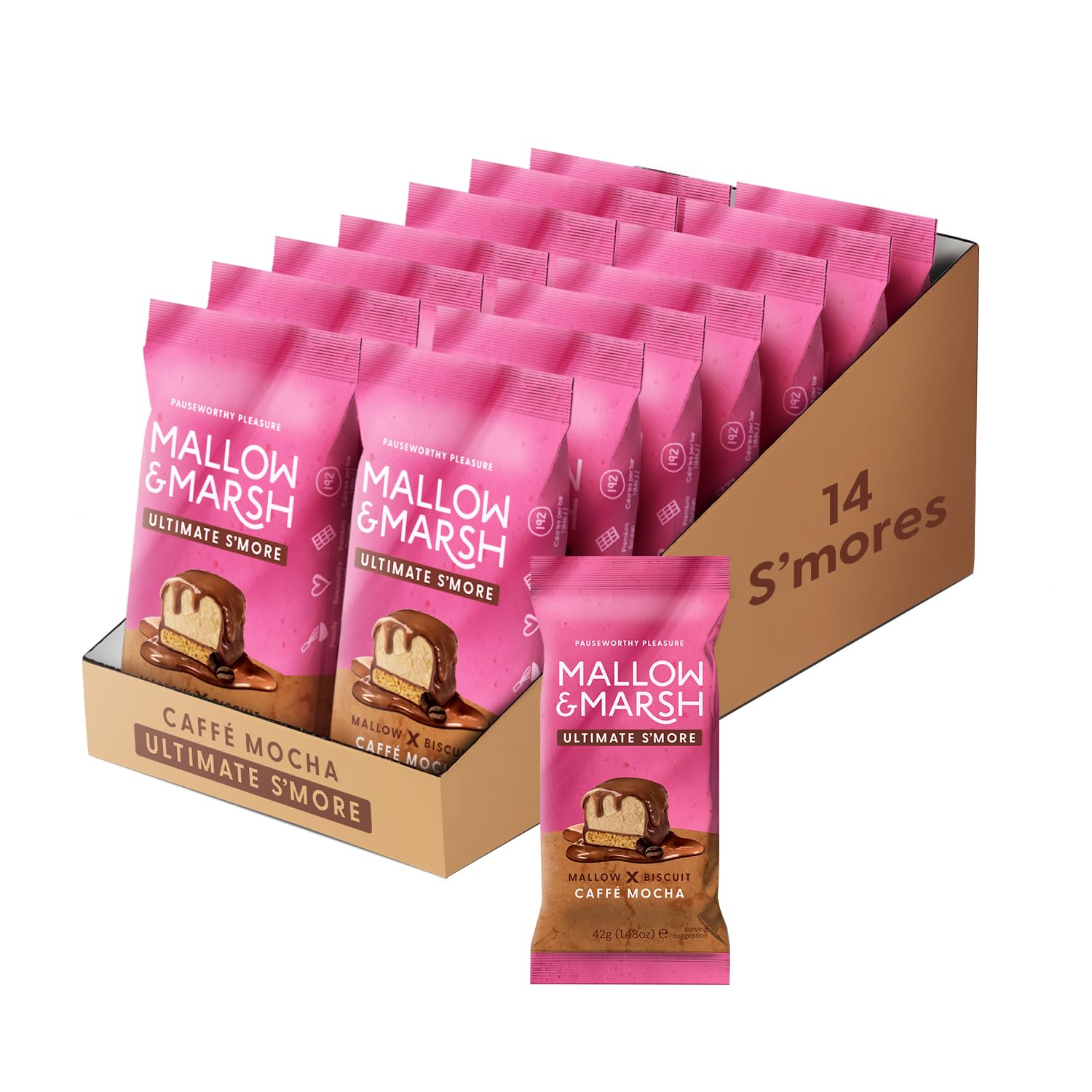 Mallow & Marsh Ultimate S’more Bar - Caffé Mocha, Milk Chocolate Covered 1