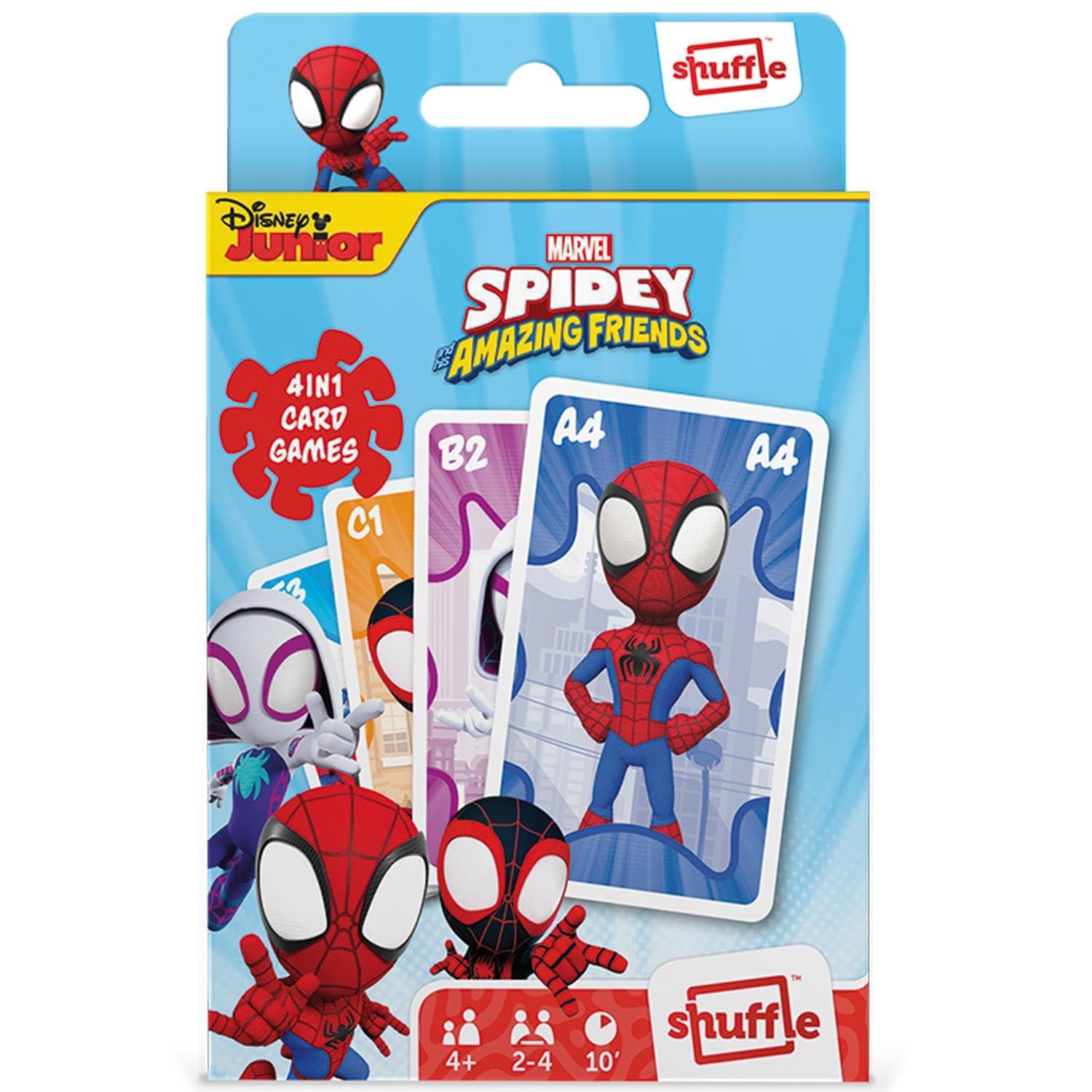 Cartamundi Spidey and his Amazing Friends 4 in 1 Card Games for Kids | 2-4 Players | Ages 4+