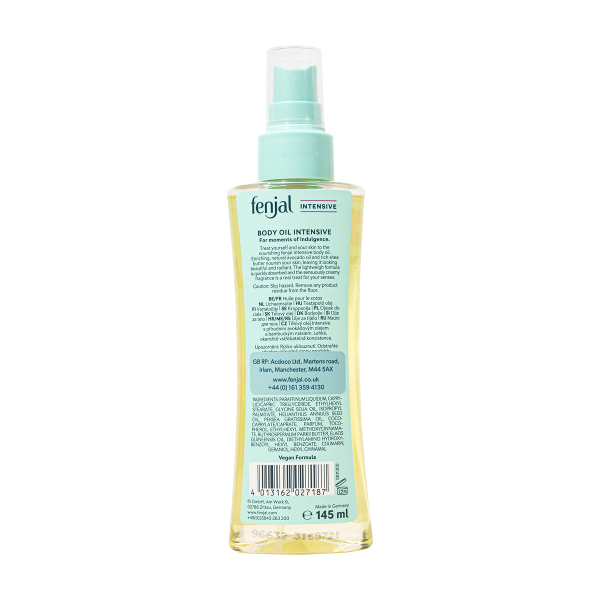 Fenjal Intensive Body Oil - Bergamot, 145 ml