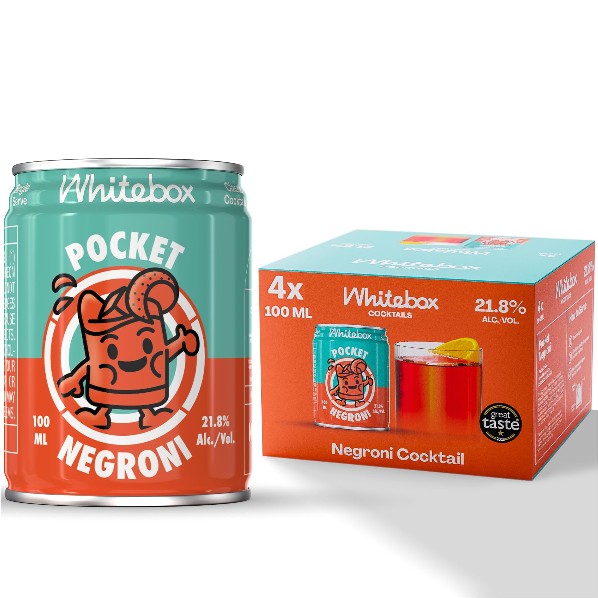 WHITEBOX COCKTAILS Pocket Negroni Single Serve Ready to Drink Cocktail | 21.8% ABV | 100ml Can