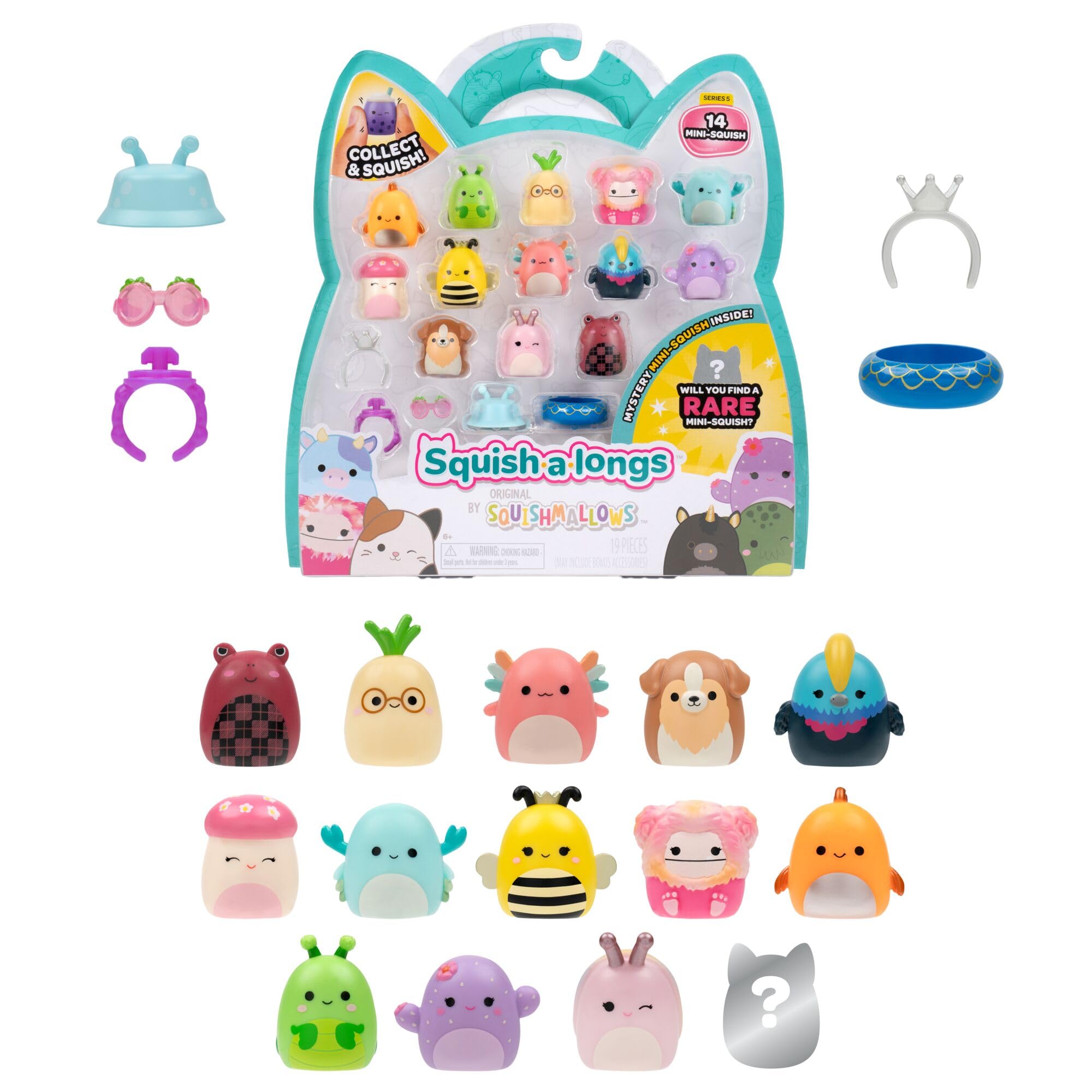 Squish-a-longs Mini-Squish 14-Pack (Wave 5, Style 2) Collectible Plastic Figures 1