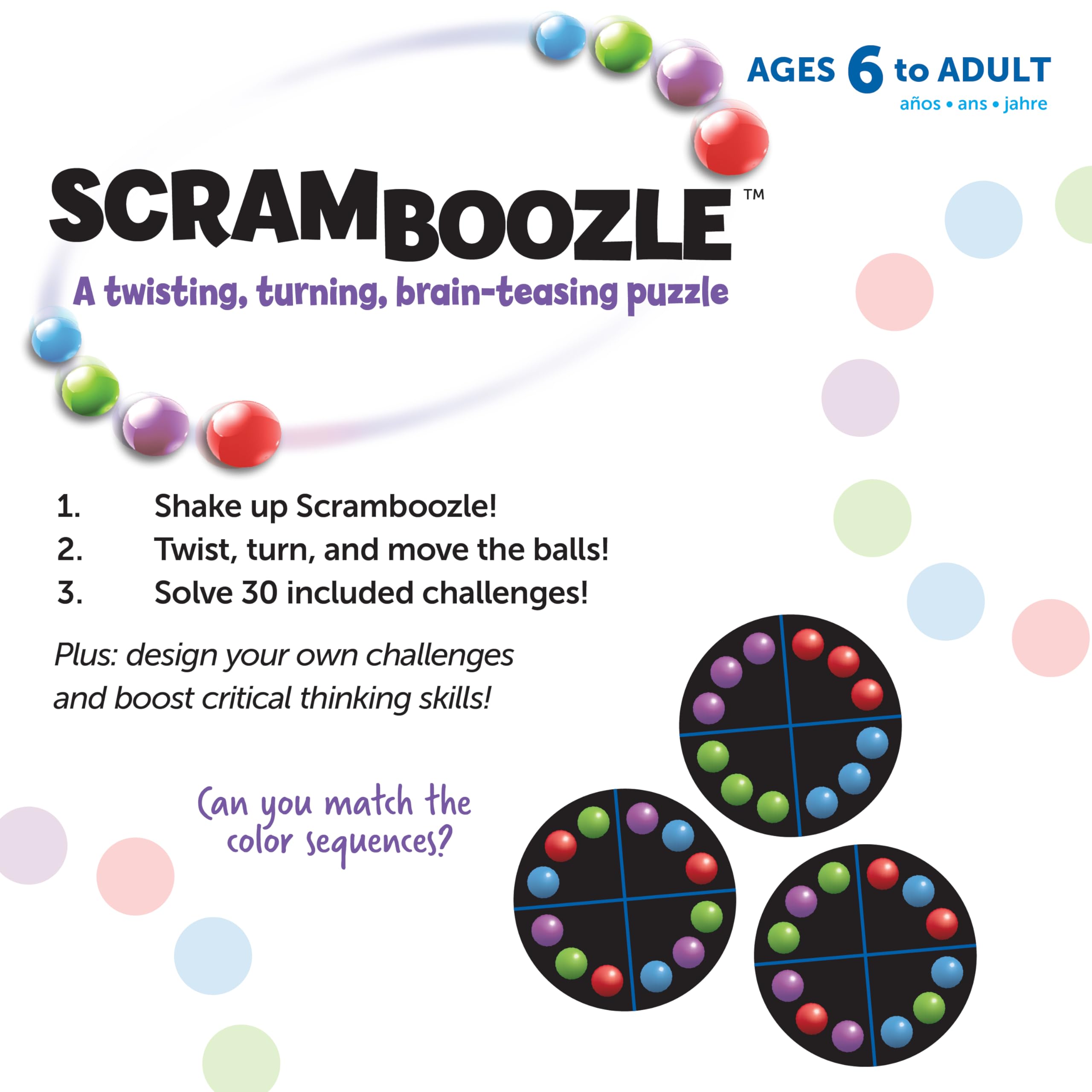 Learning Resources Scramboozle Puzzle Ball - Twist & Turn Marble Challenge Game for Kids 6-10 4