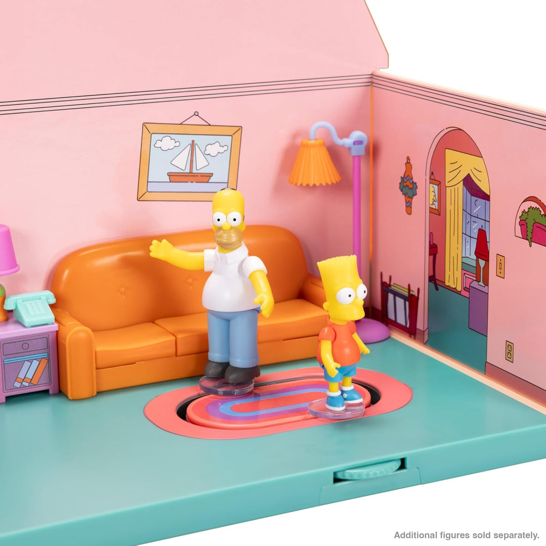 JAKKS Pacific The Simpsons Living Room Diorama Playset - Homer Simpson Collectible Playset (2.5" Scale)