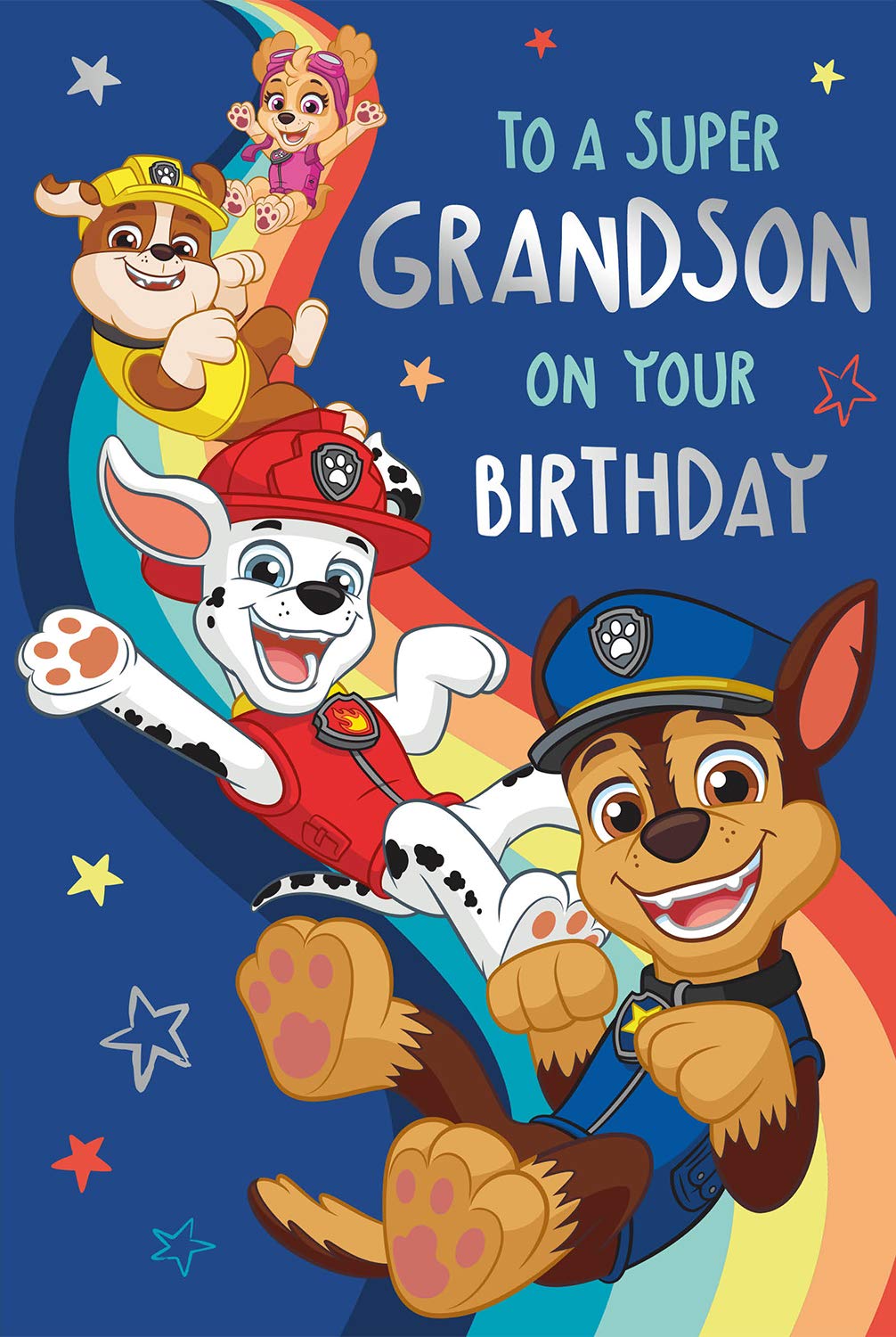 Danilo Promotions LTD Paw Patrol Grandson Birthday Card | 9 x 6 Size | Unisex-Kinder 1
