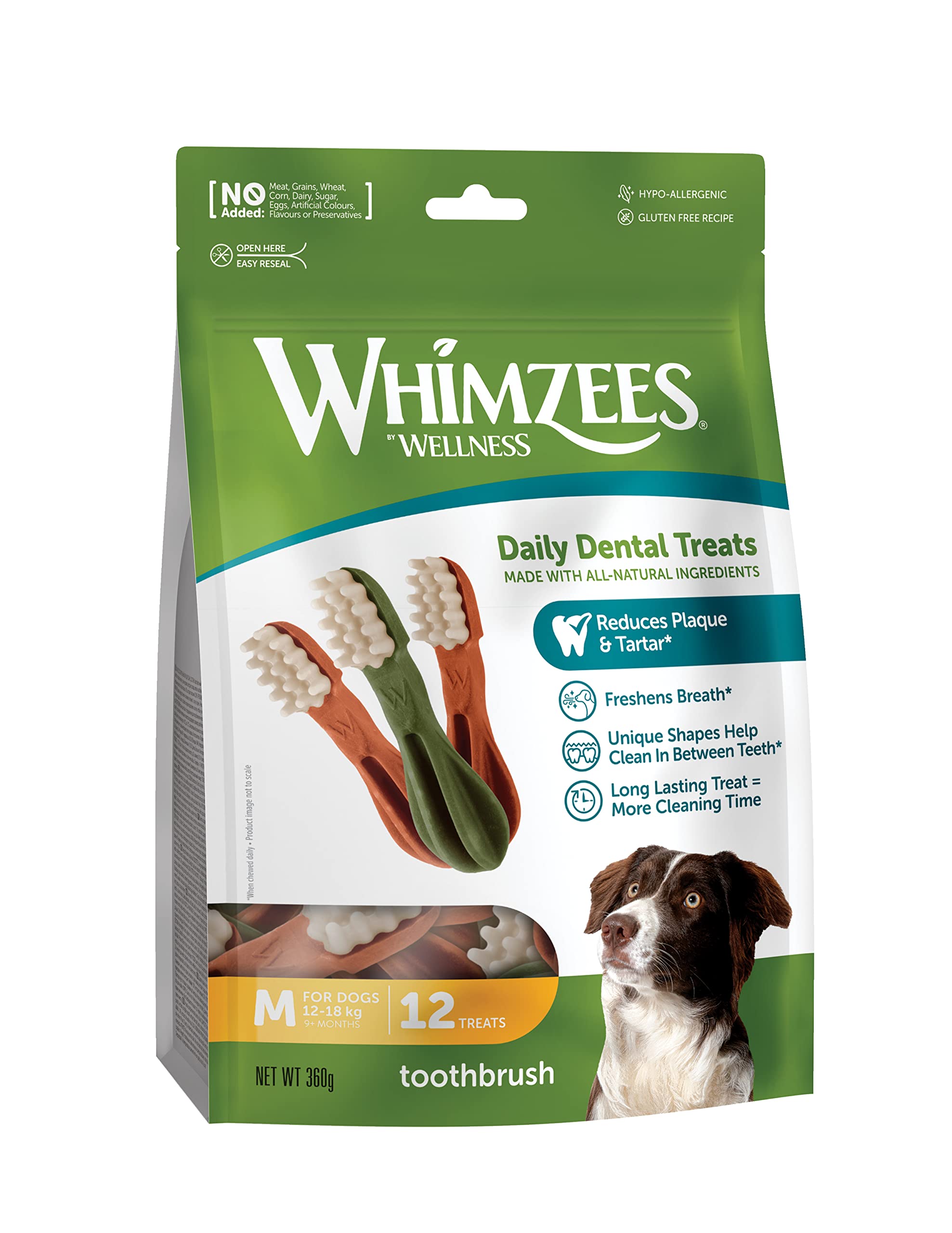 WHIMZEES Dog Dental Stix - Size M, 12 Pieces | Natural, Vegetarian, Grain Free 1