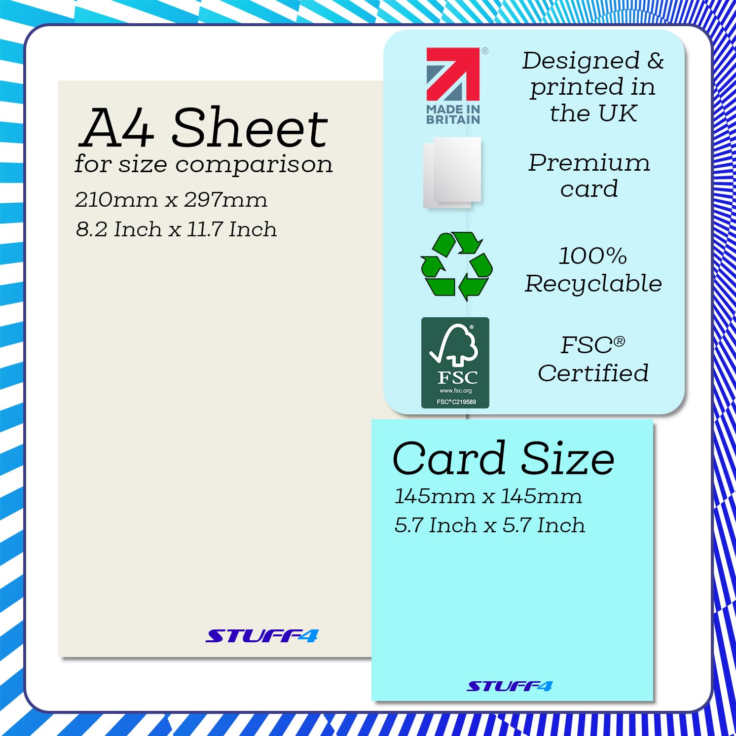 Stuff4 Playful 1st Birthday Card for Grandson | 145mm Square | Recyclable 6