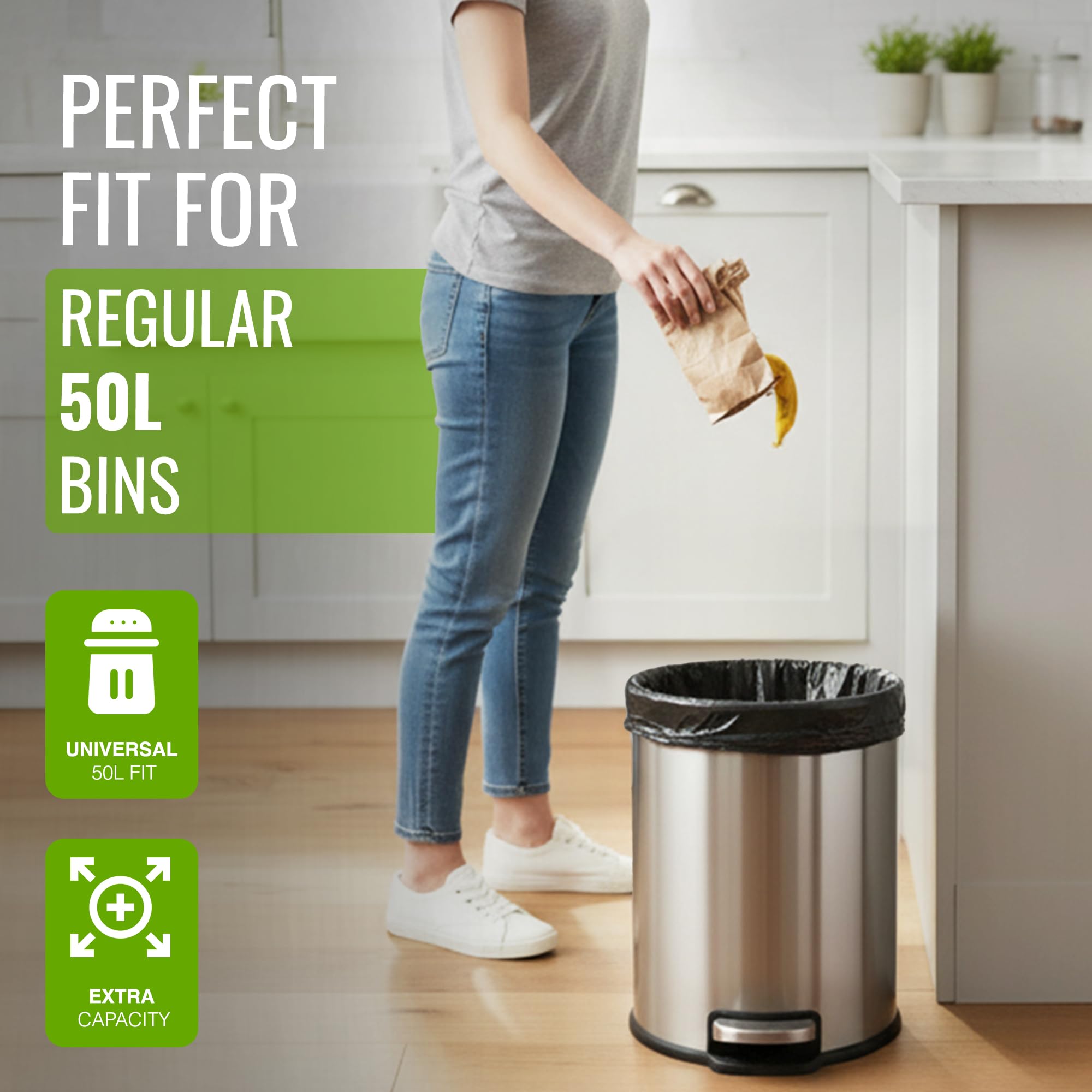 EcoBag 50L Heavy Duty Refuse Sacks - 50 Pack | 33 Micron | Recyclable 2