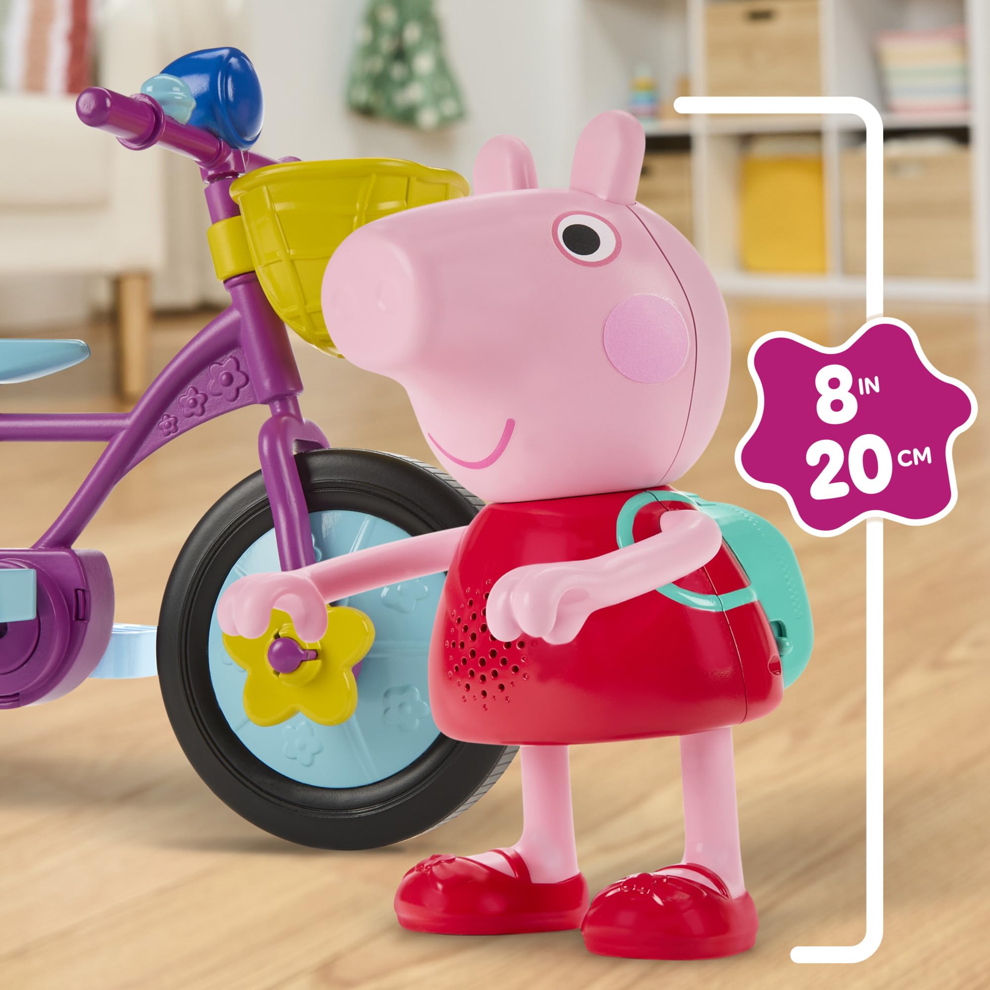 Peppa Pig Ready, Pedal, Go! Interactive Figure with Bike and Sounds - Ages 3+ 4