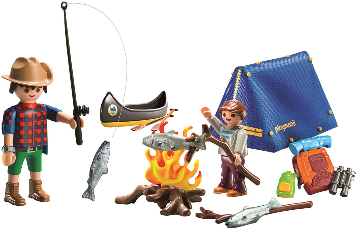 Playmobil 9323 Camping Carry Case Playset - Includes 2 Figures, Tent, Canoe | Ages 4+