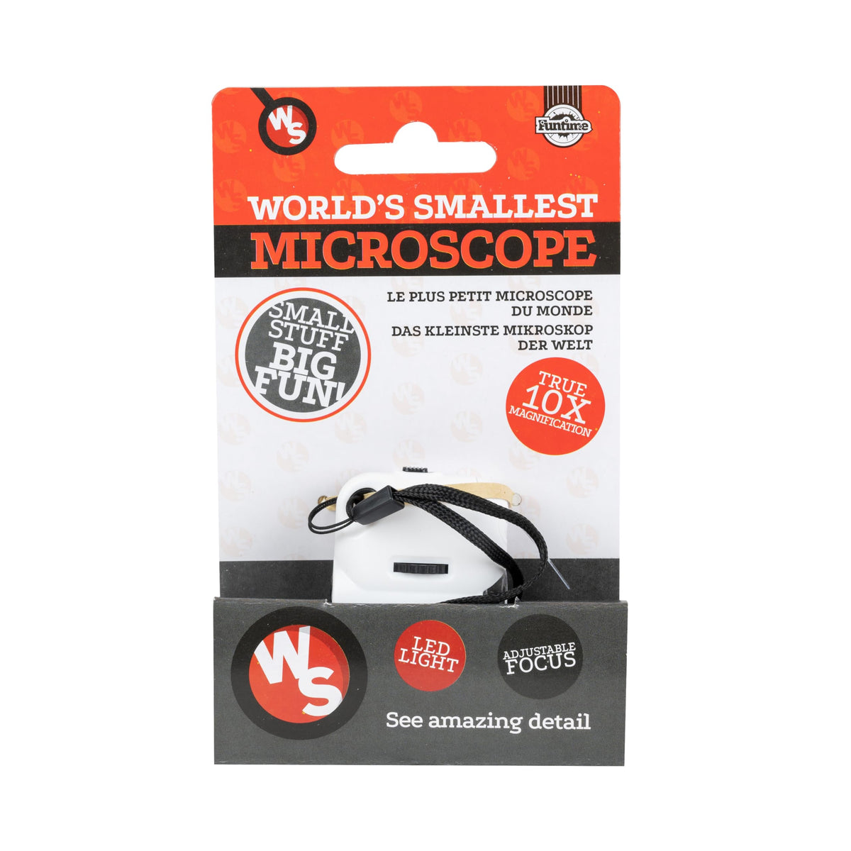 Funtime Gifts World's Smallest Microscope - 10x Magnification, White