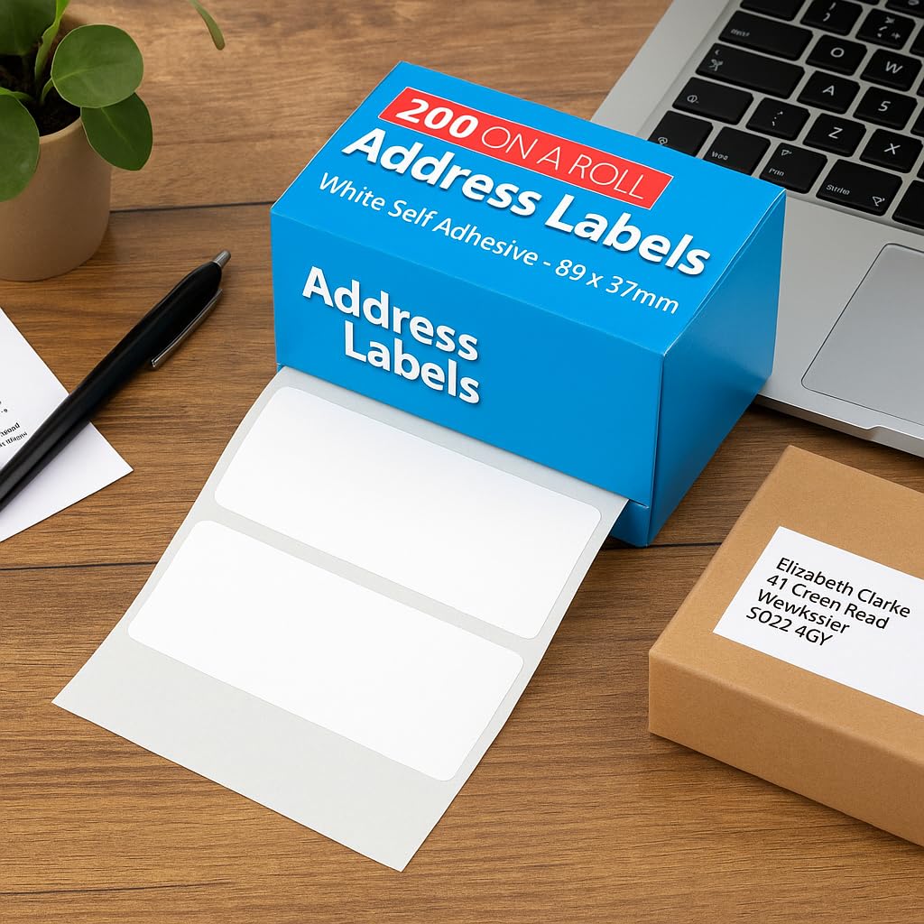 1ABOVE Address Labels - Self-Adhesive White Labels, 89mm x 37mm, 200 Labels per Roll 5