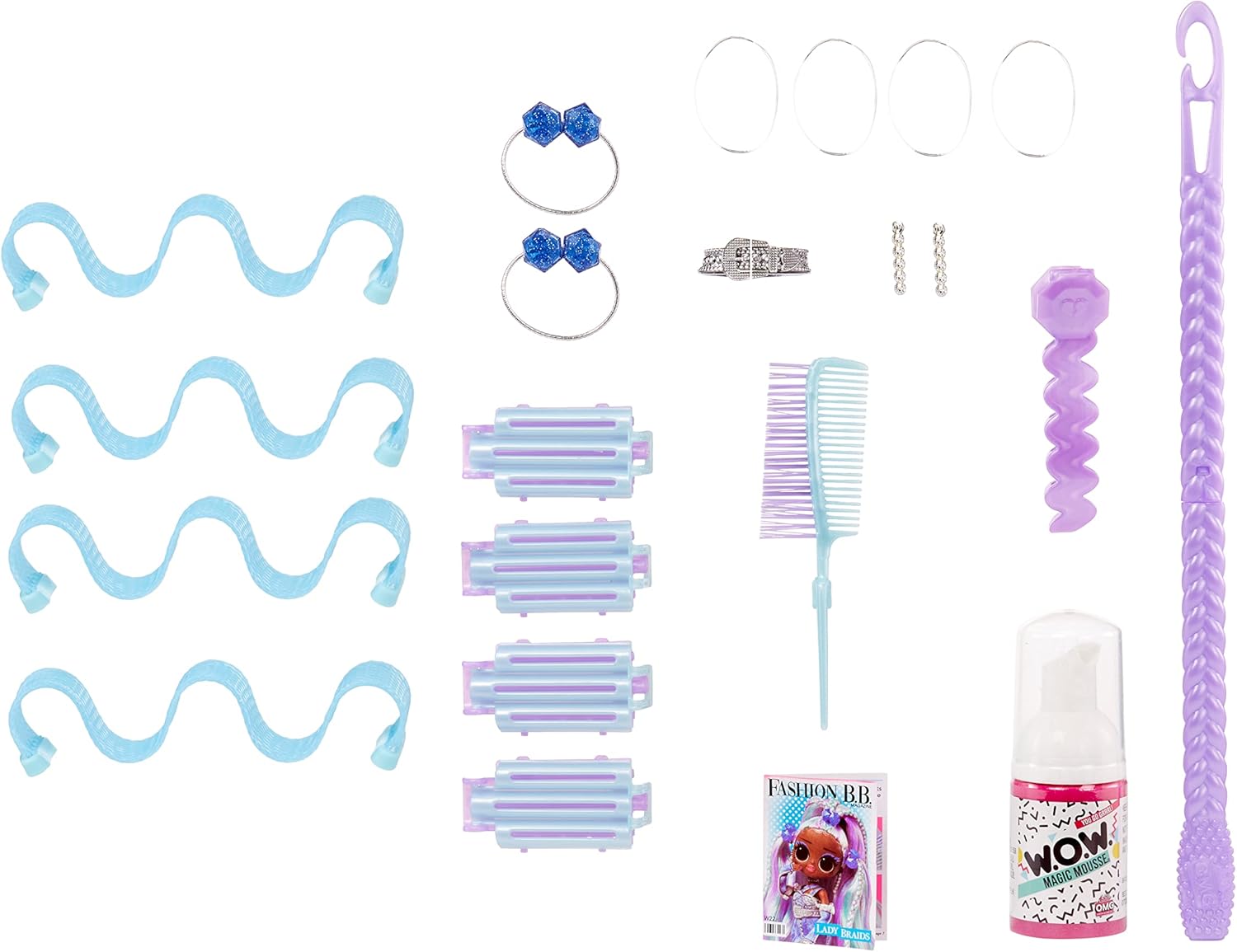 LOL Surprise OMG Fashion Show Hair Edition - Lady Braids 10" Doll with Transforming Hair & Accessories 5