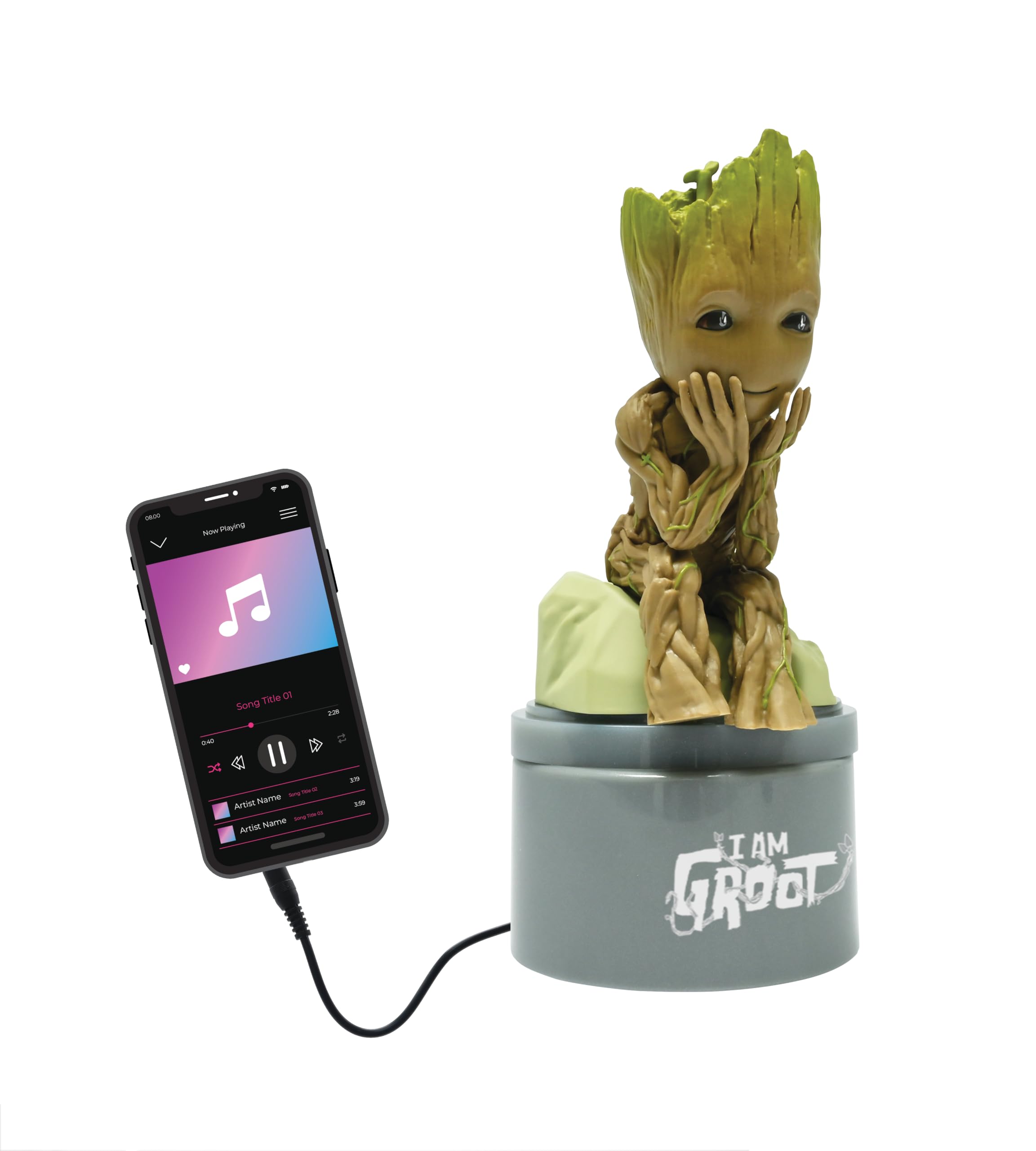 Lexibook Marvel Guardians of the Galaxy Groot Nightlight with Speaker - Grey/Brown 10