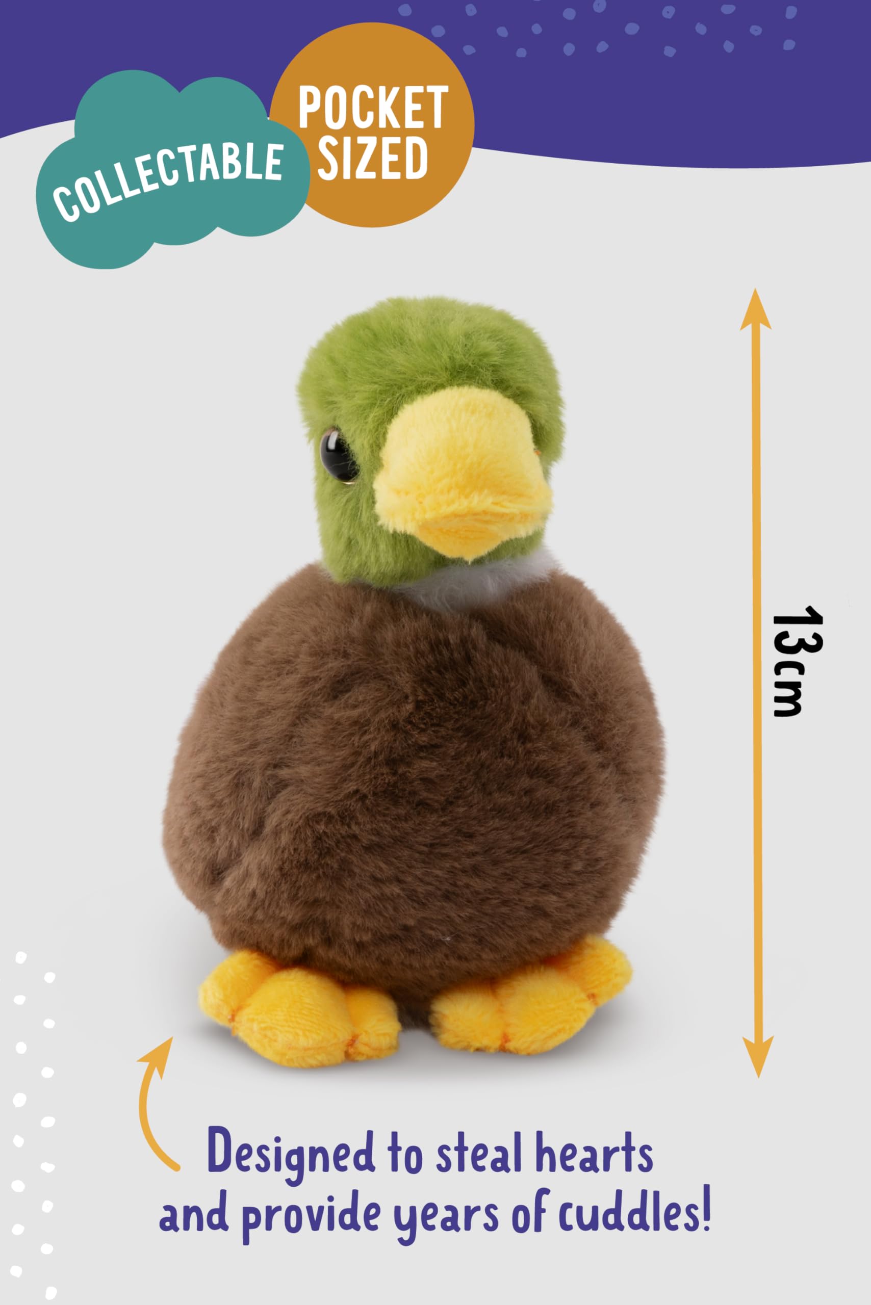 Living Nature SMOLS Mallard Duck Plush Toy | Soft Stuffed Animal | 130mm 6