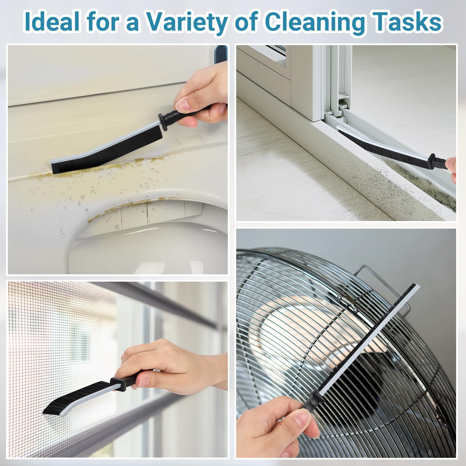 Alyvisun Crevice Cleaning Brush - 5PCS Thin Brush Head | Nylon Bristles | Plastic Handle 7