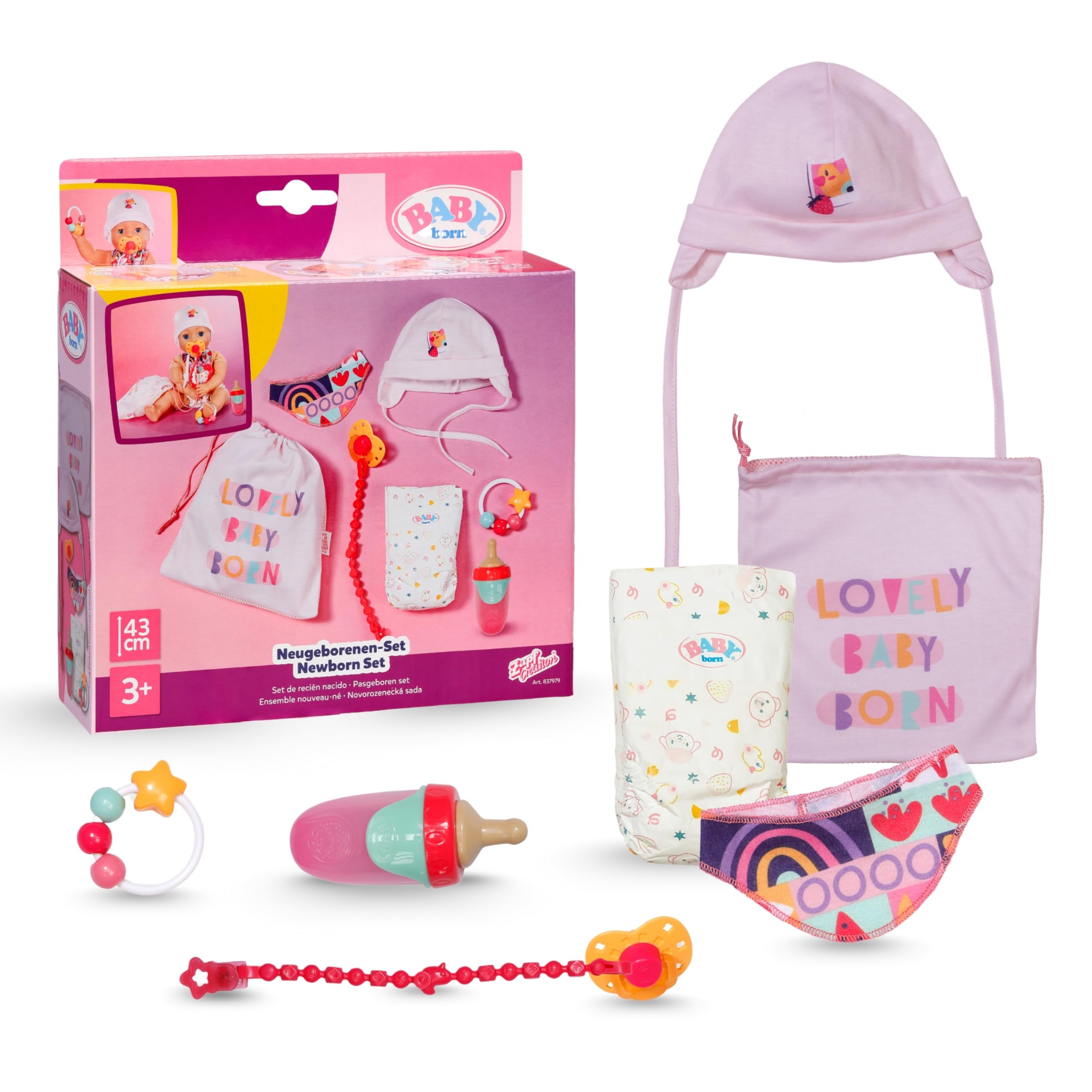 BABY born Newborn Set with Accessories for 43 cm Dolls | Magic Dummy Function | Polyester