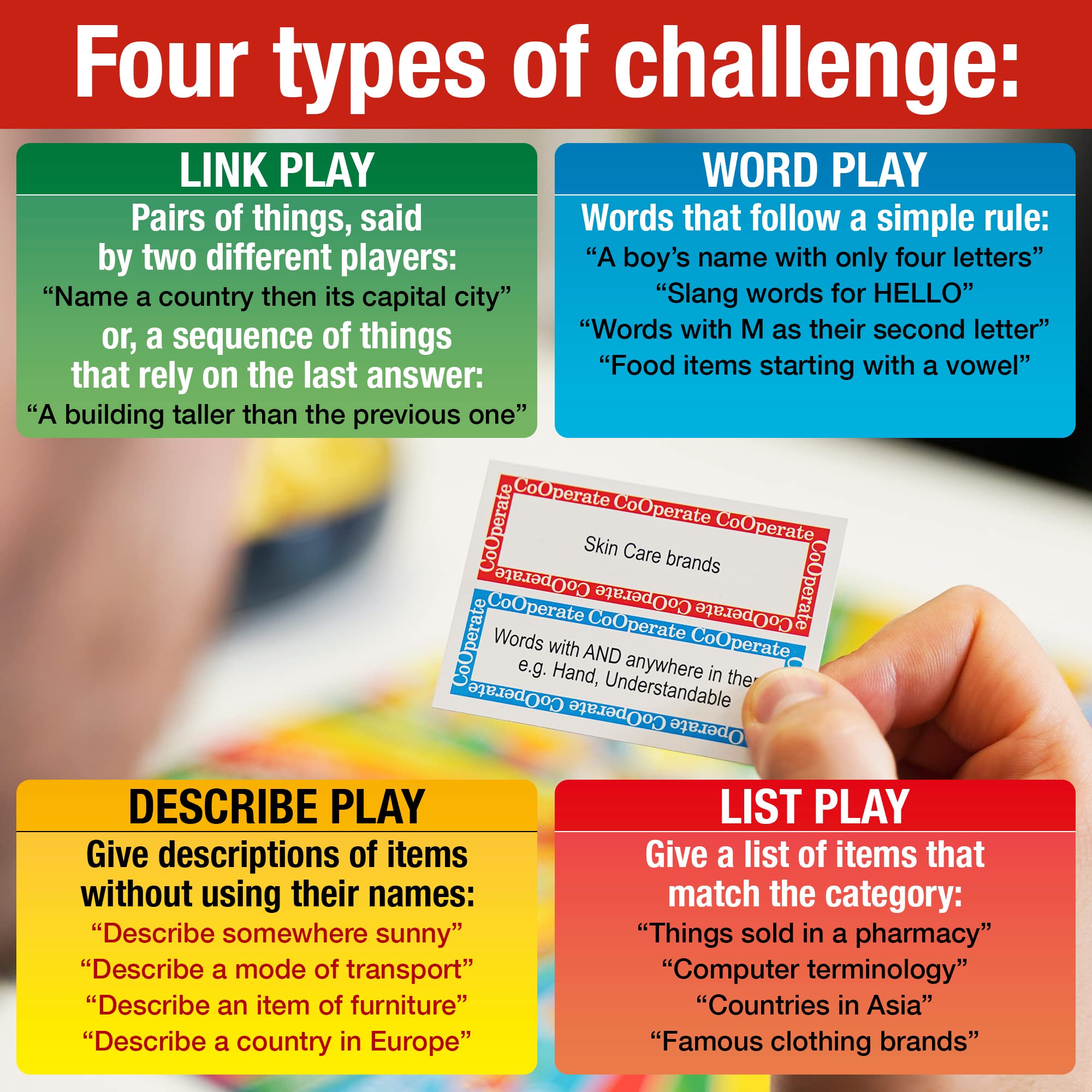 Drumond Park CoOperate! Board Game for Families and Teens, Fast Talking Party Game for 4-12 Players