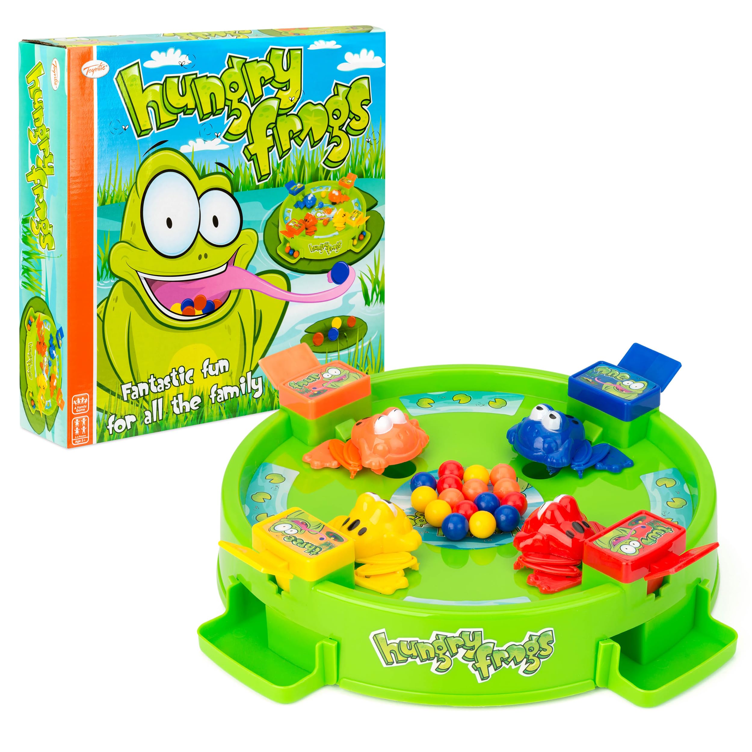 Toyrific Hungry Frogs Board Game - Classic 4 Player Family Game | Hand-Eye Coordination Builder | Ages 3+