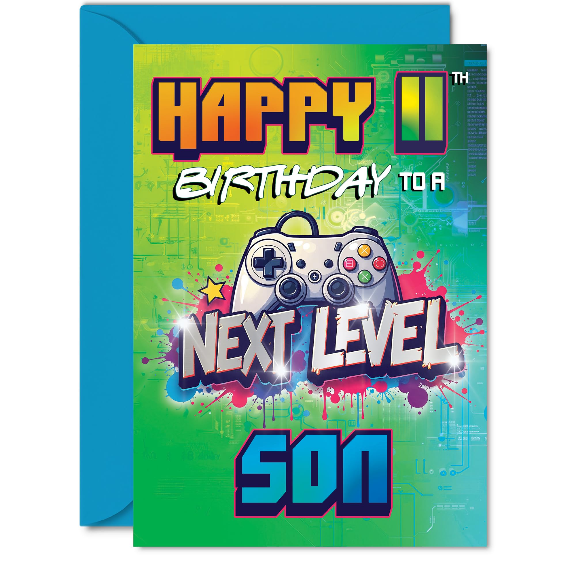 Giftzie 11th Birthday Card for Son - A5 Next Level Greeting Card | Uncoated Interior for No Smudging 1