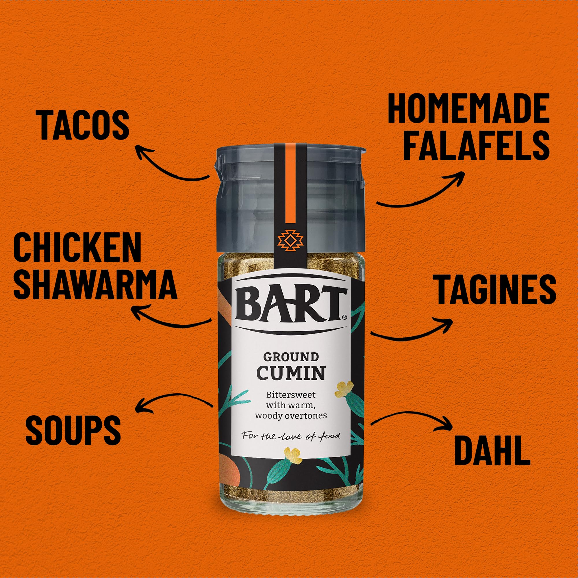 BART Essential Spices Bundle - 6-Piece Spice Set with Chilli Flakes, Turmeric, Cumin, Cinnamon, Paprika & Mixed Spice