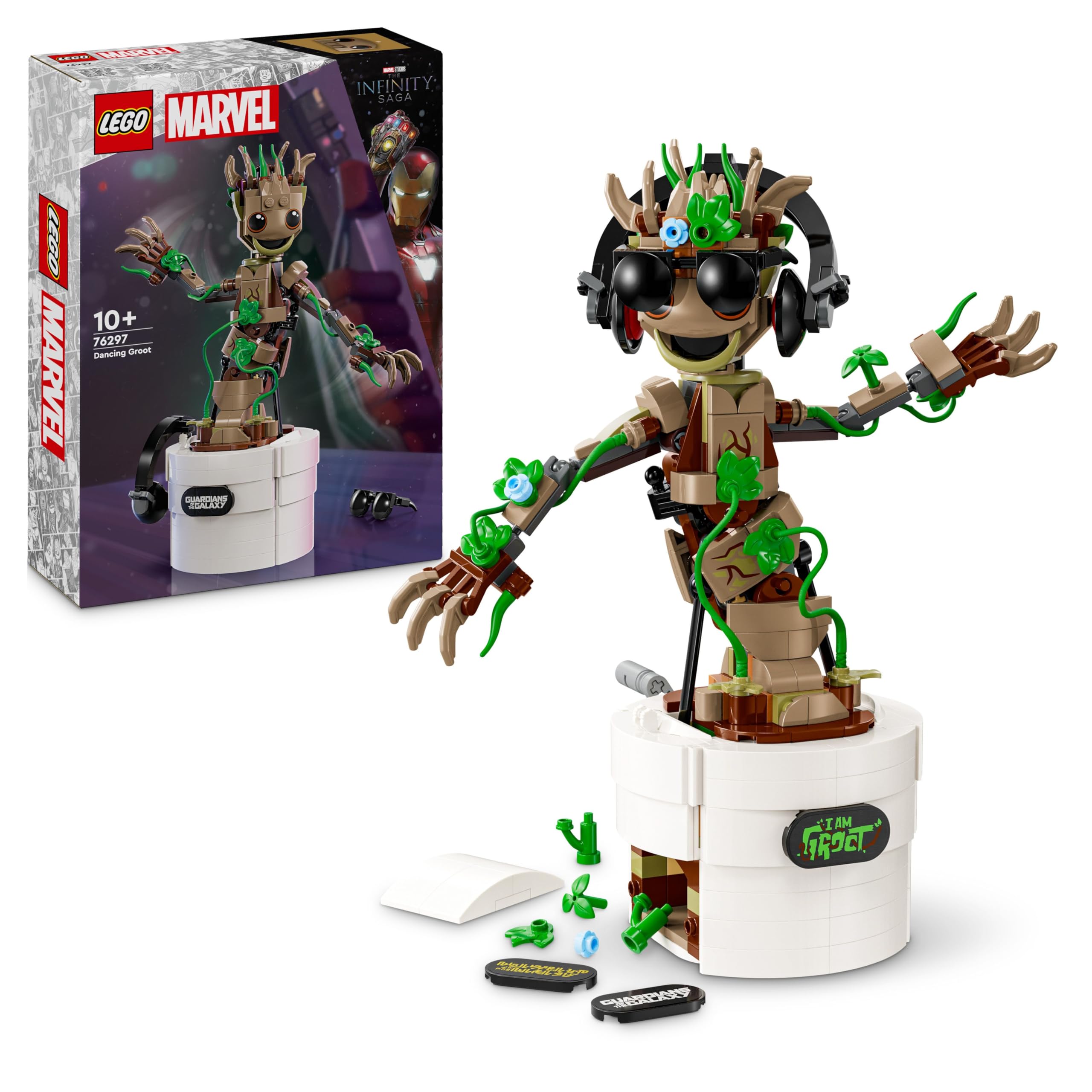 LEGO Marvel Dancing Groot Buildable Animated Toy Action Figure 76297 | Ages 10+ 1