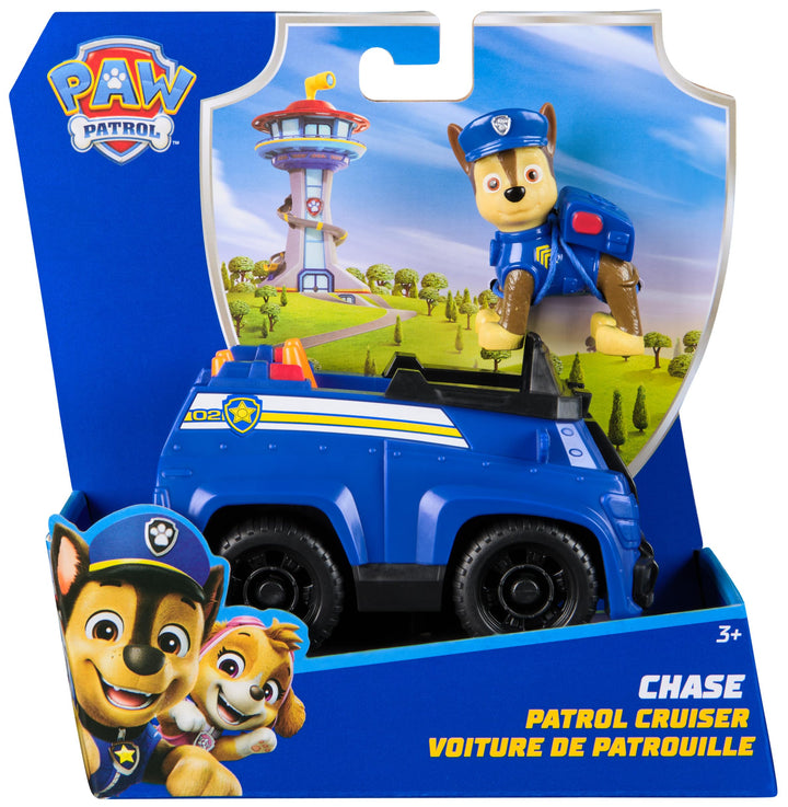 Paw Patrol Chase's Patrol Cruiser - Toy Vehicle with Collectible Chase Figure for Kids 3+
