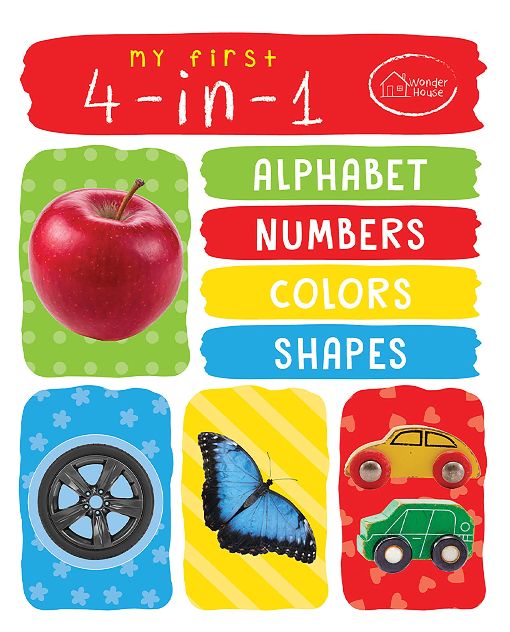 Wonder House My First 4 In 1 Alphabet Numbers Colours Shapes Padded Board Book