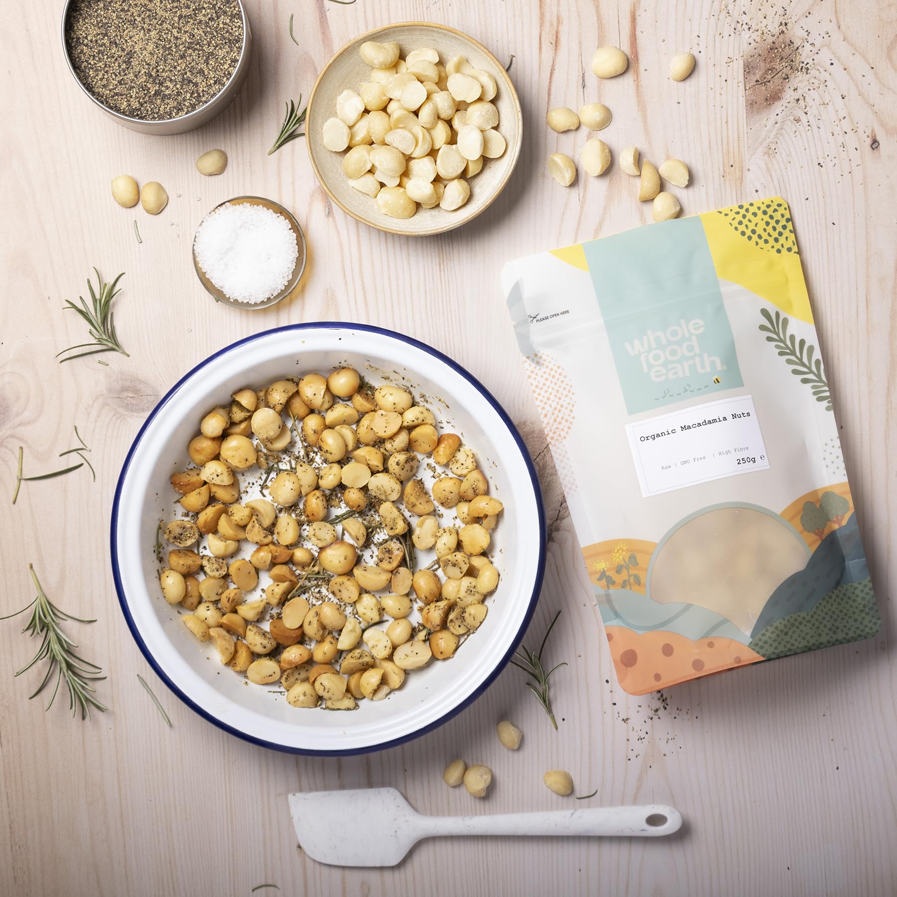 Organic Raw Macadamia Nuts 250g | GMO Free | Vegan | High in Protein & Fiber | Wholefood Earth 8