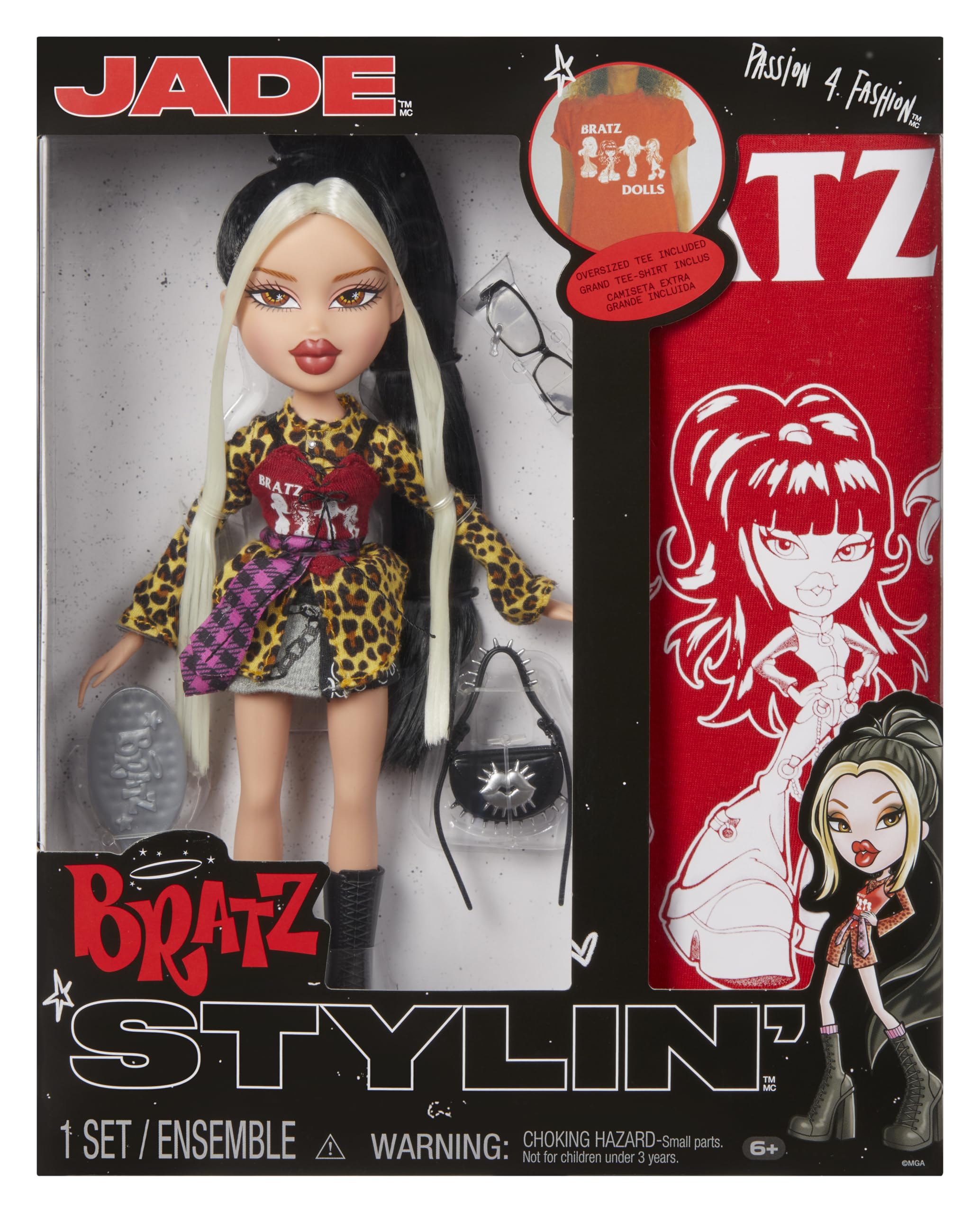 Bratz Stylin' Jade Fashion Doll with Customizable T-Shirt and Accessories 10