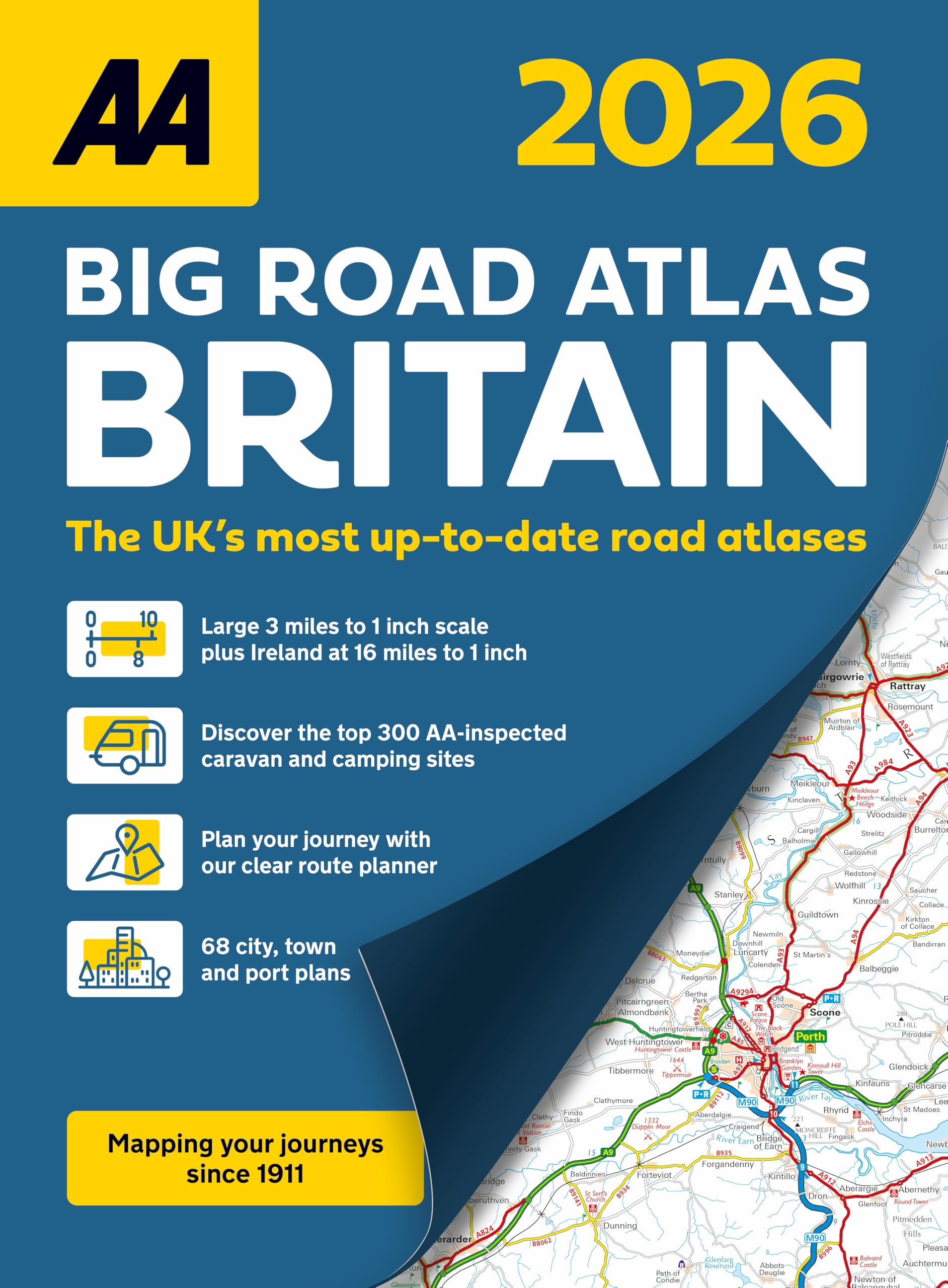AA Big Road Atlas Britain 2026 - Standard Edition Paperback | 3 Miles to 1 Inch Scale