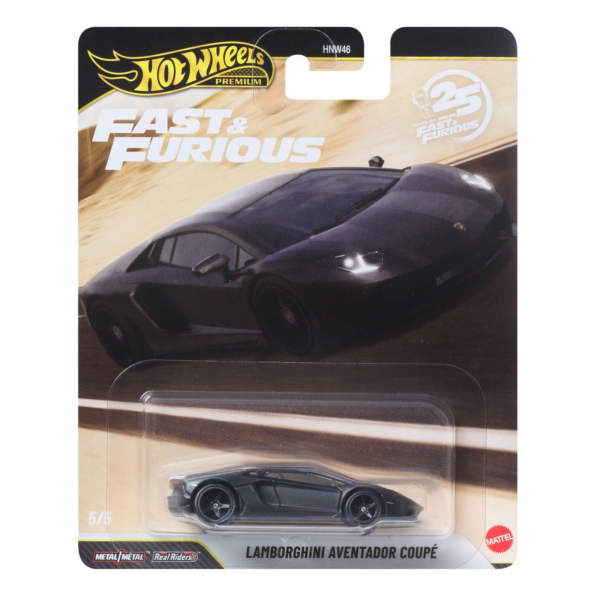 Hot Wheels Premium Fast & Furious Lamborghini 1:64 Scale Die-Cast Car | Metal/Metal Body | Real Riders Tires