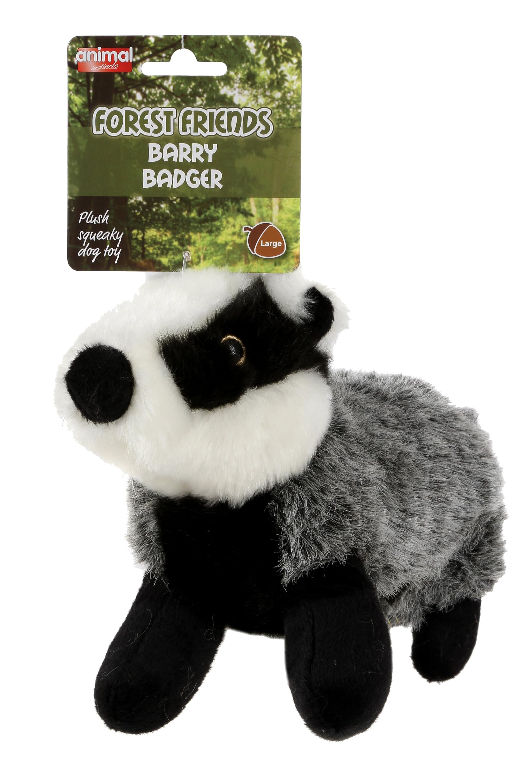 Animal Instinct Barry Badger Plush Dog Toy - Large Size, Lightweight, Stuffed | Ideal Quality