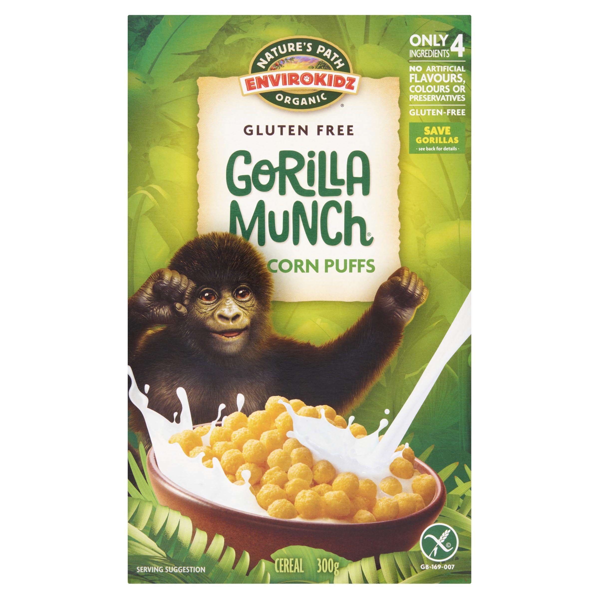 Nature's Path EnviroKidz Gorilla Munch Organic Gluten Free Corn Puffs Cereal