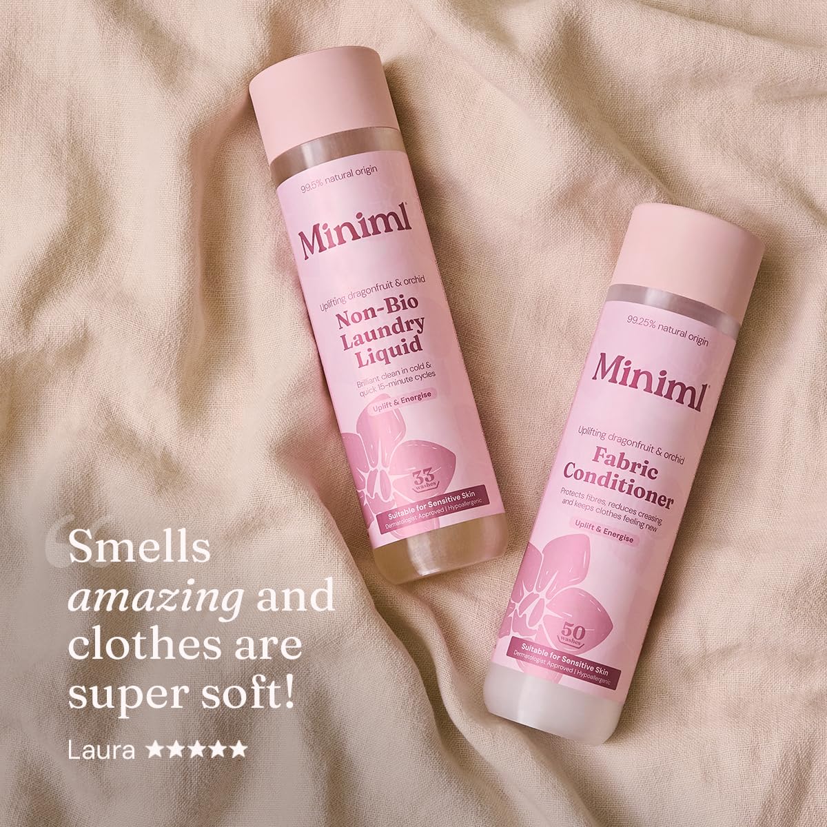 Miniml Pink Dragonfruit & Orchid Fabric Softener - 1L Liquid | Plant Powered | Sensitive Skin Safe 7