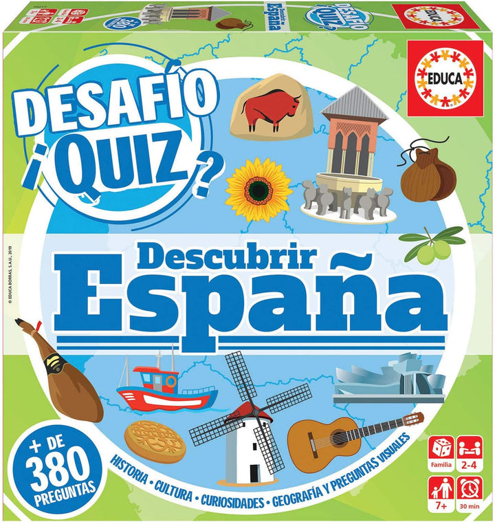 Educa Desafío Quiz Discover Spain Family Board Game (18217)