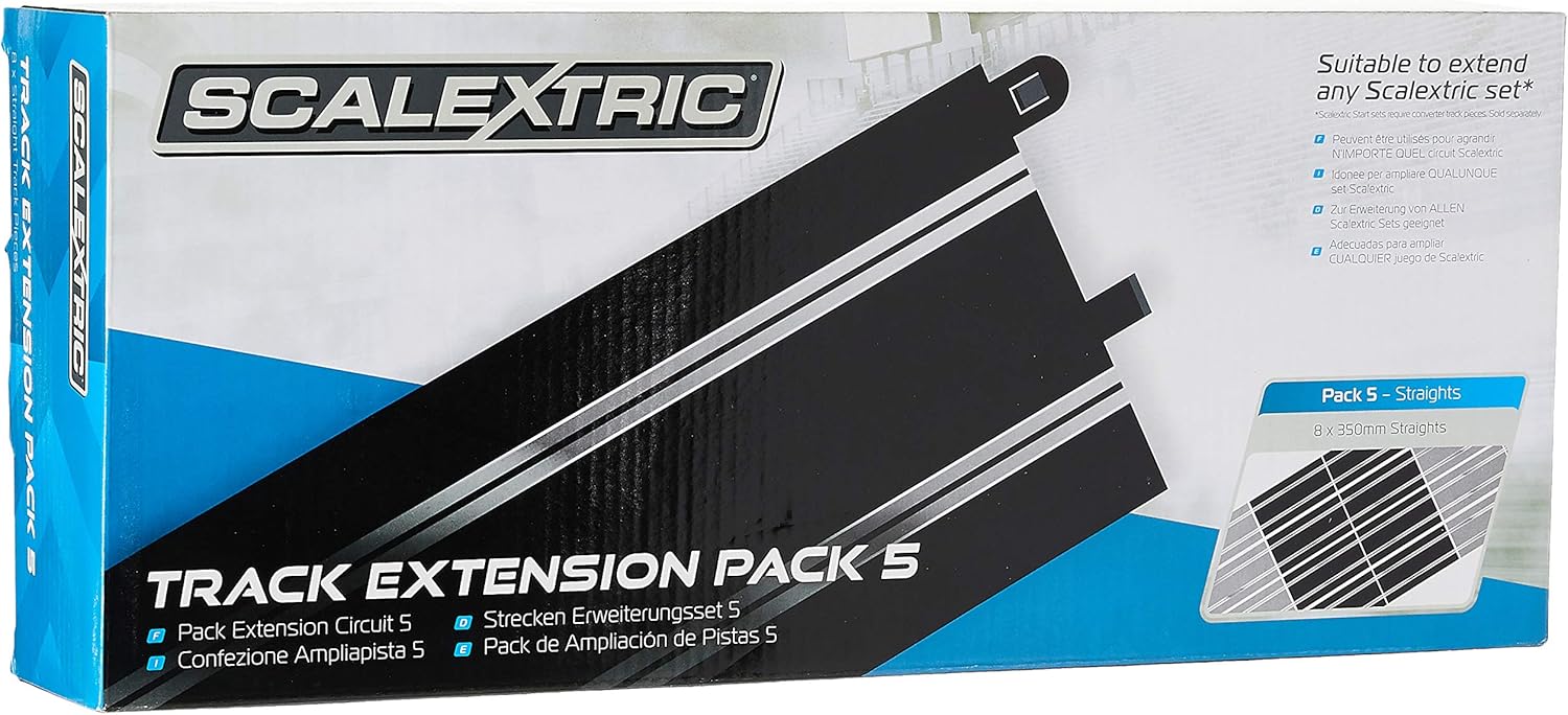 Scalextric C8554 Track Extension Pack 5 - 8 x 350mm Straights for 1:32 Slot Car Racing