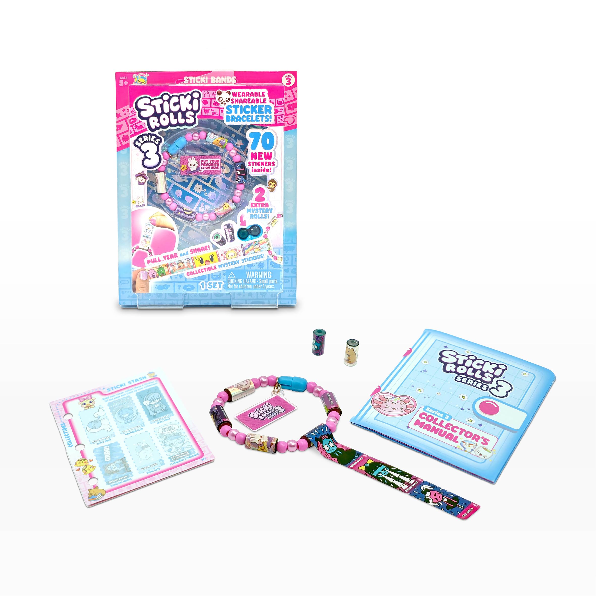 STICKI ROLLS Sticki Band Single Pack S3 - Wearable, Shareable Sticker Bracelets | Ages 5+ 1