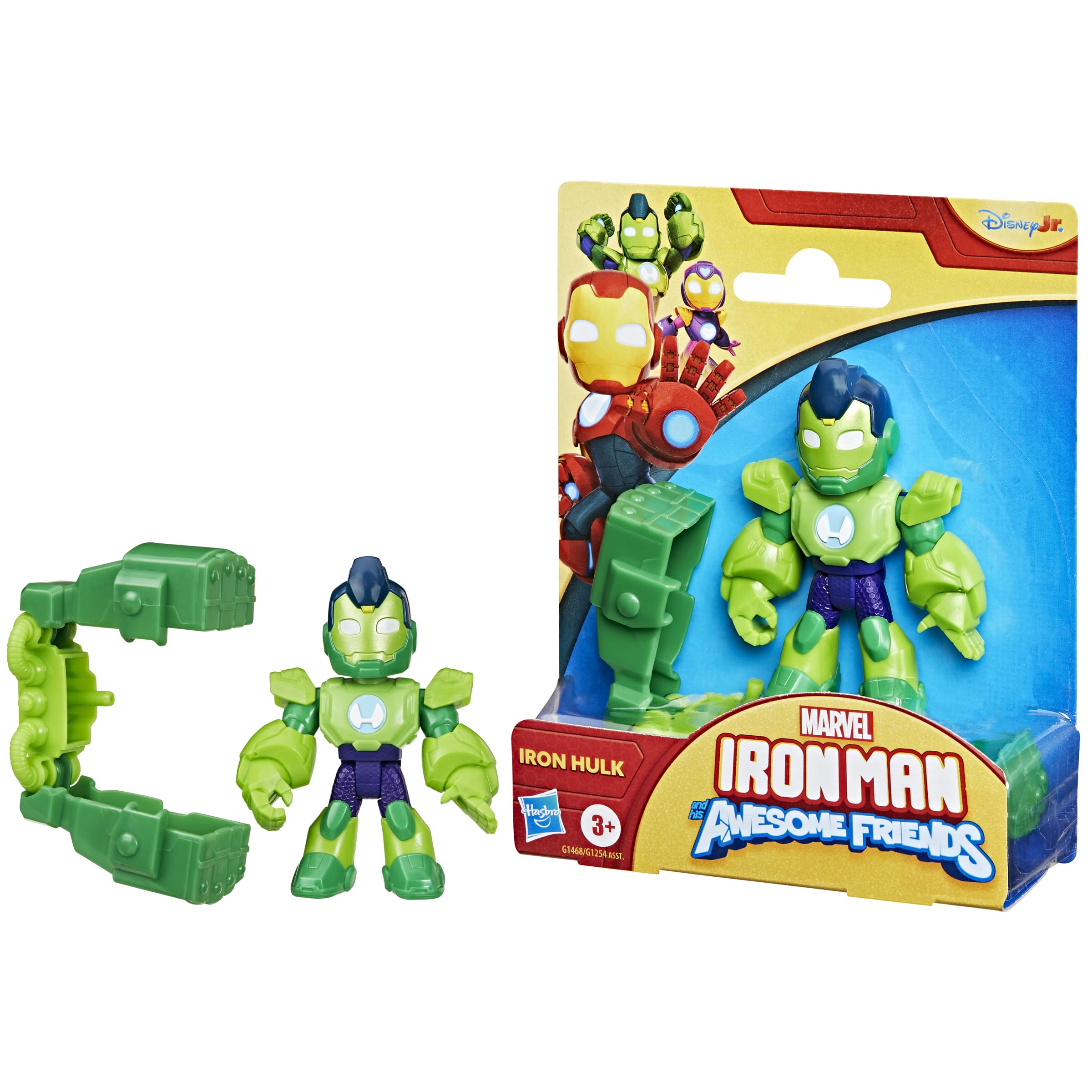 Marvel Iron Man and His Awesome Friends Iron Hulk Action Figure Toy with Accessory, 3-Inch