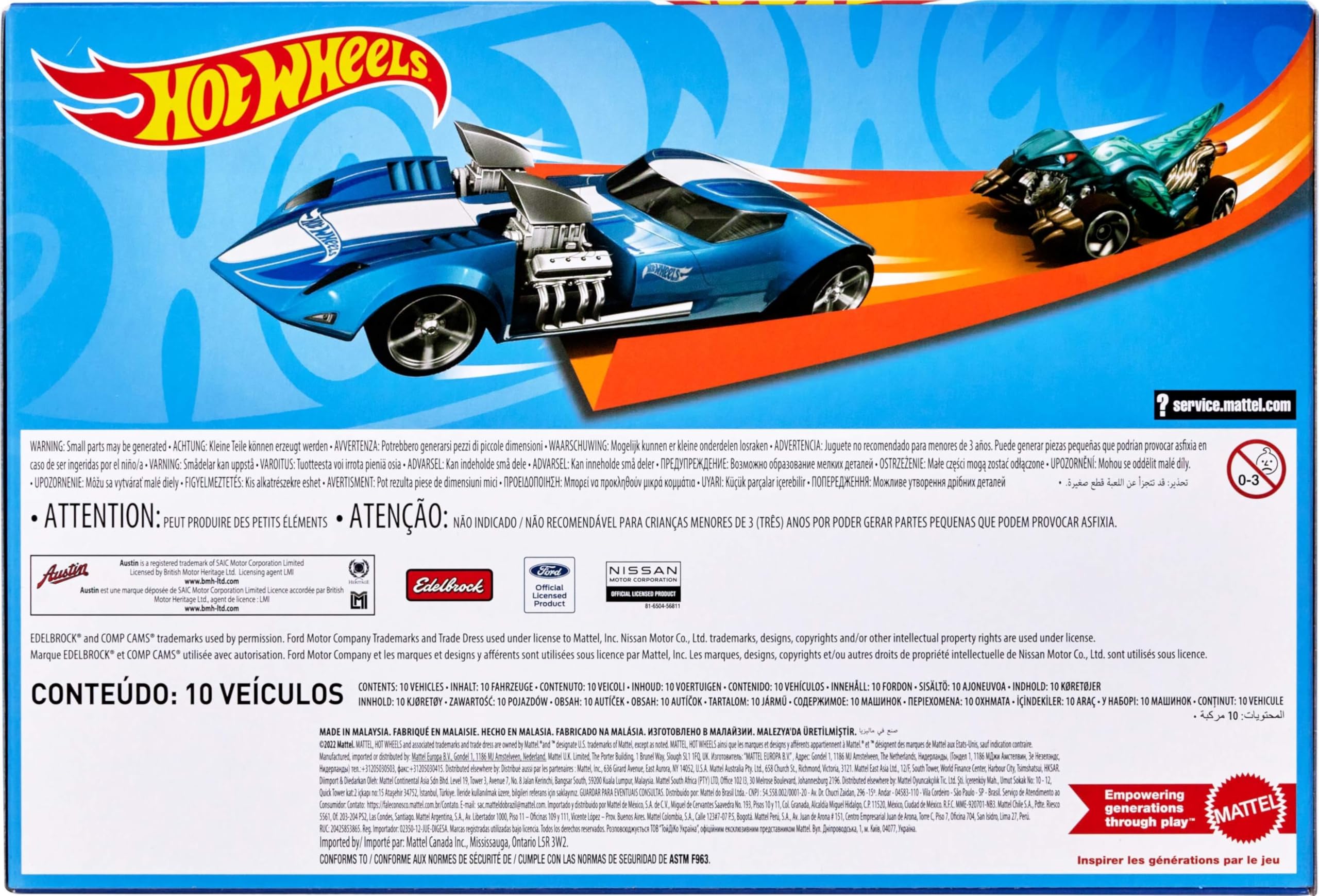 Hot Wheels Toy Trucks 10-Pack - Die-Cast 1:64 Scale Vehicles for Kids 3+ 6