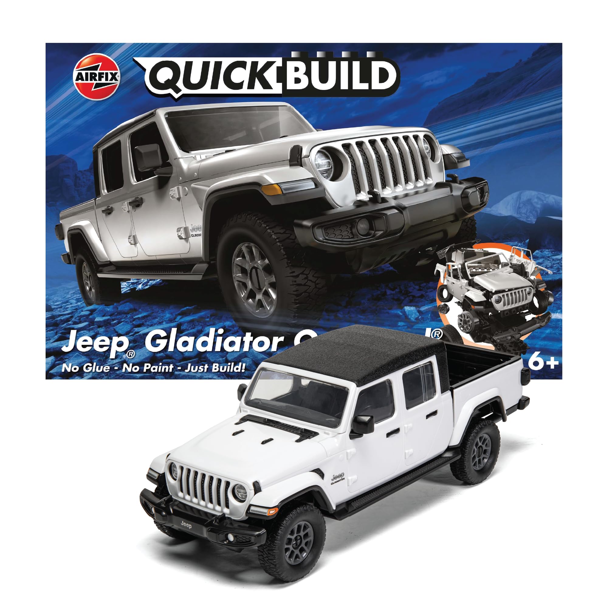 Airfix QUICKBUILD Jeep Gladiator Model Car Kit - No Glue Plastic Model for Kids 6+