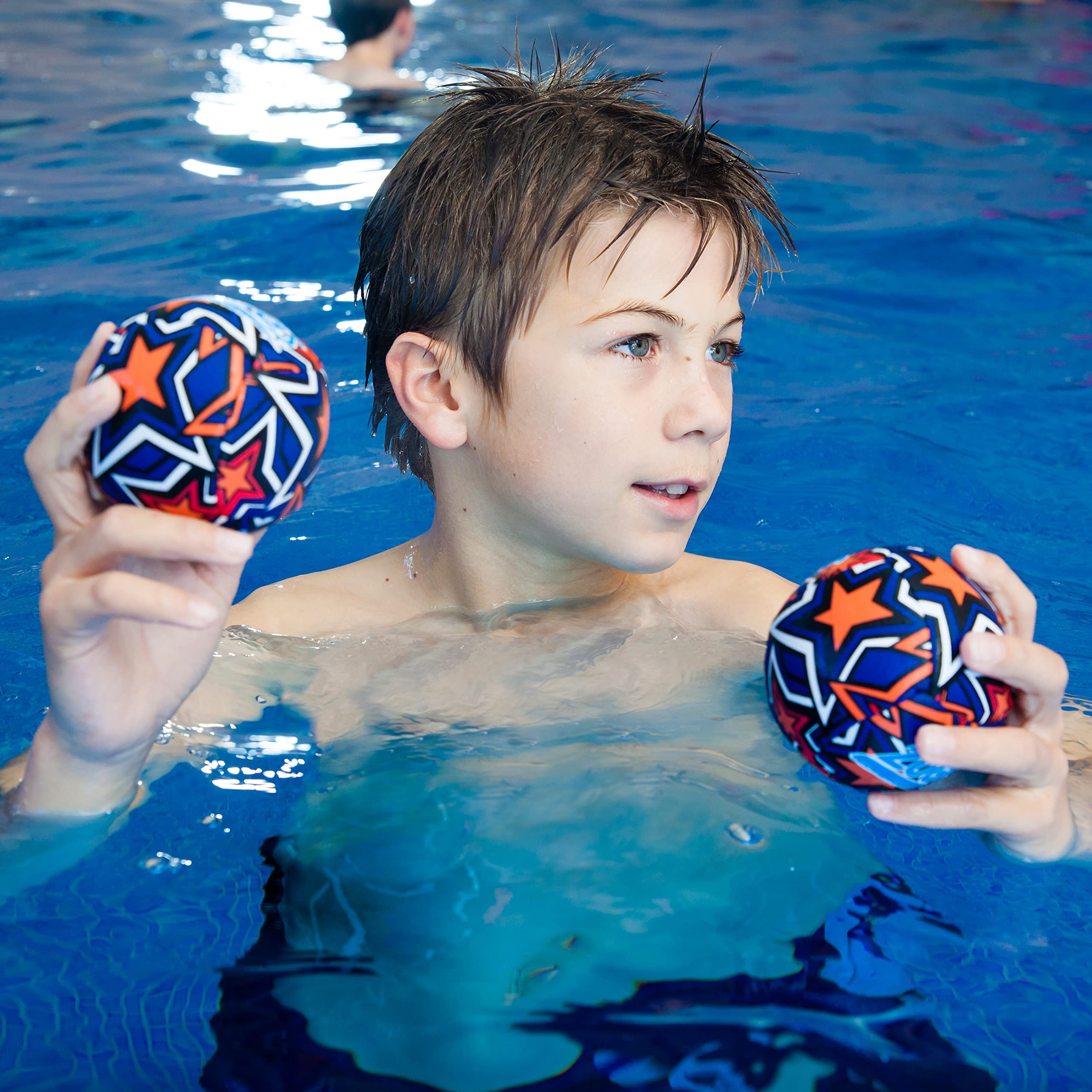 Zoggs Unisex Baby Splash Balls - Water Friendly Neoprene Covered | Set of 2 Orange/Blue 4